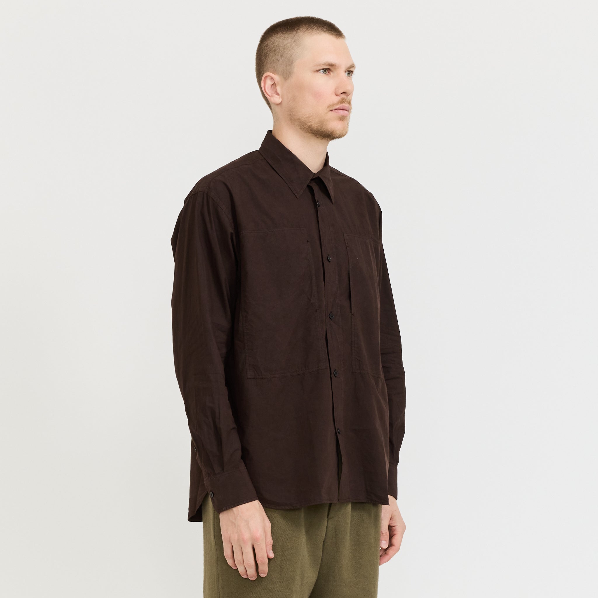 Ole Fatigue Cotton Tencel Shirt Espresso