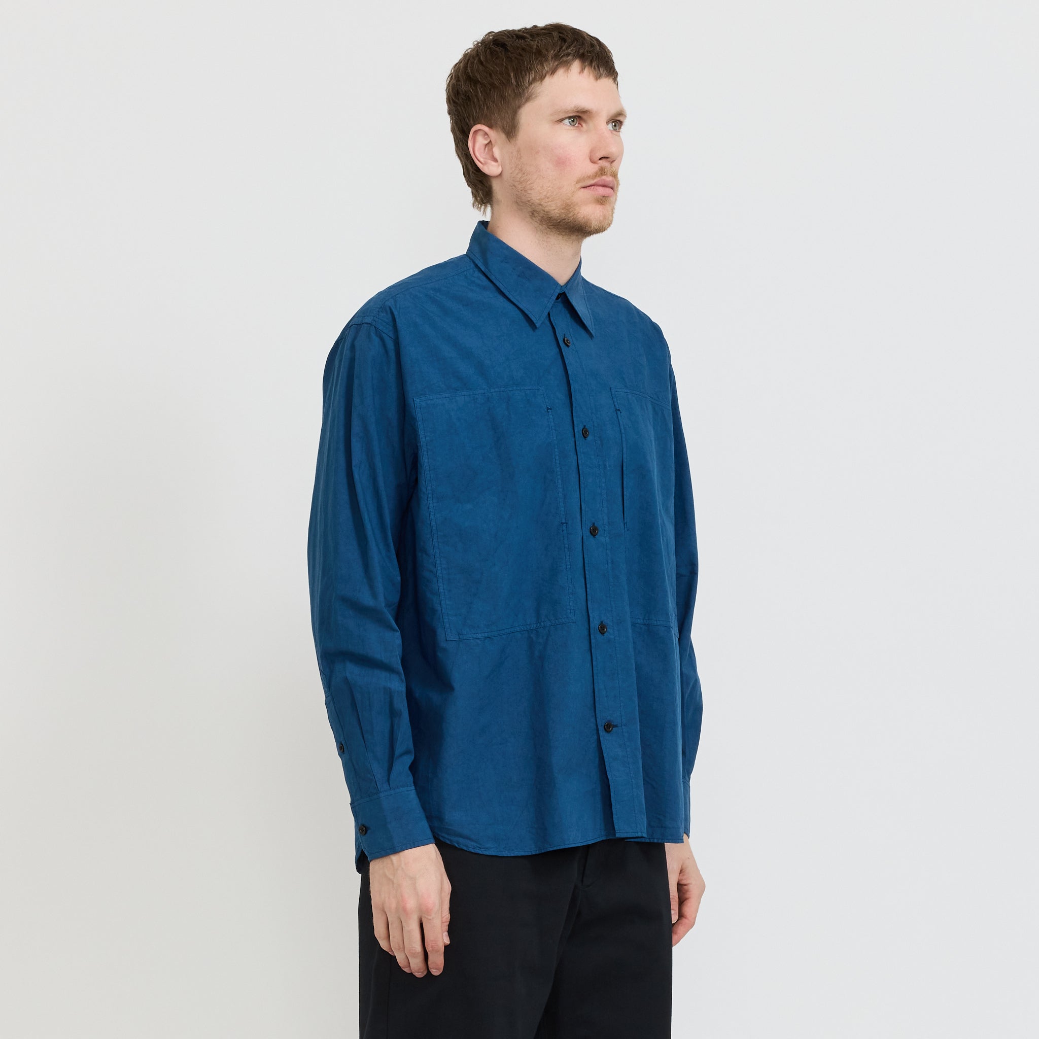 Ole Fatigue Cotton Tencel Shirt Estate Blue