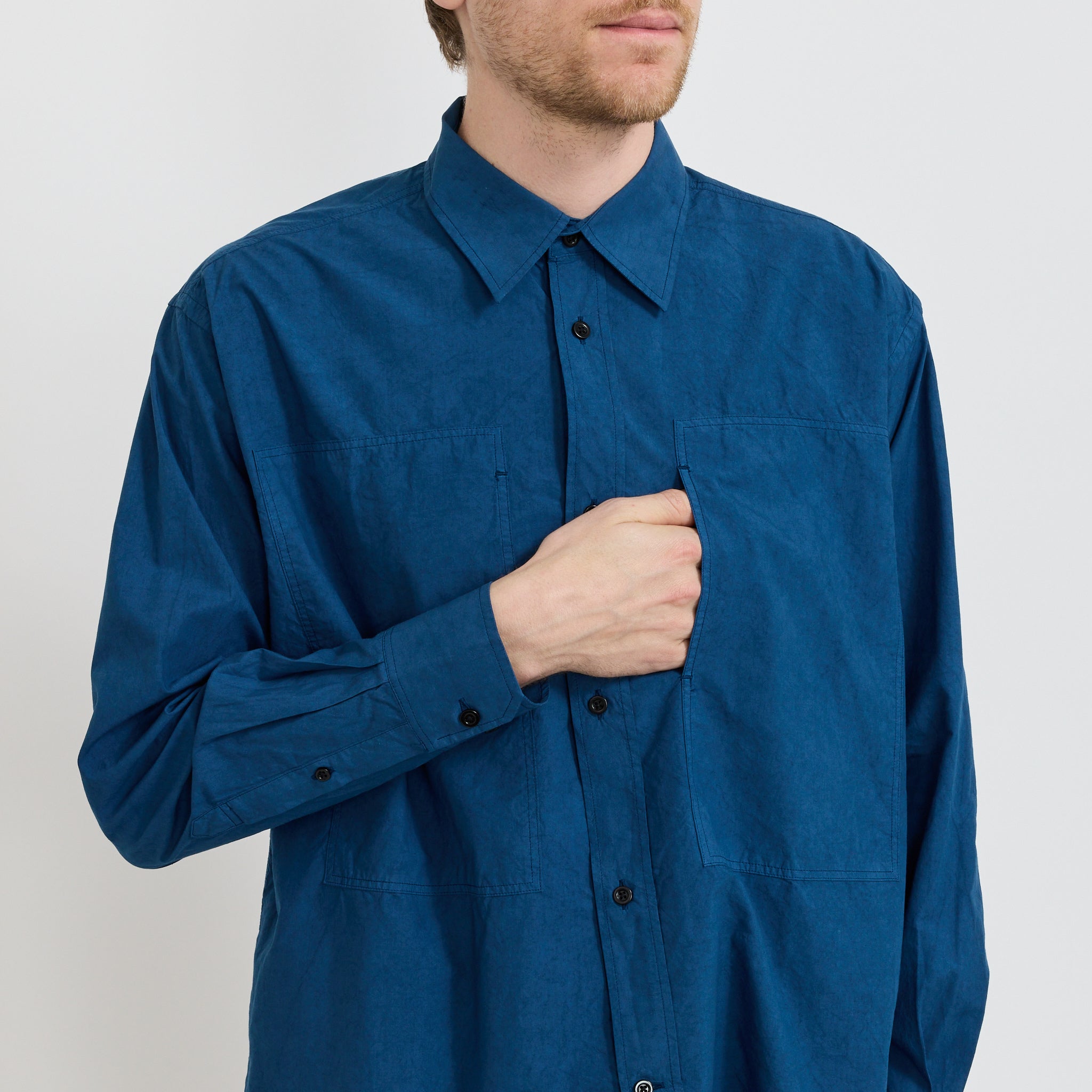 Ole Fatigue Cotton Tencel Shirt Estate Blue