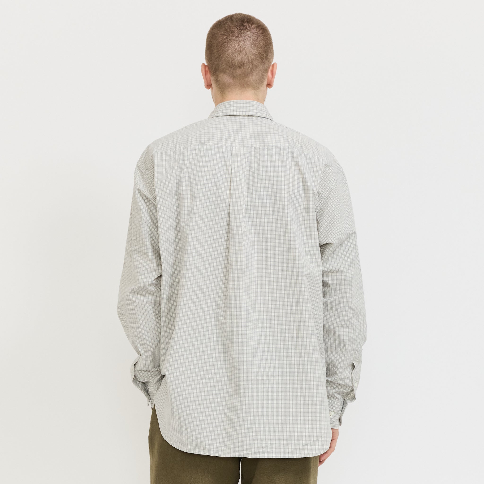 Ole Oversize Poplin Check Shirt Oatmeal
