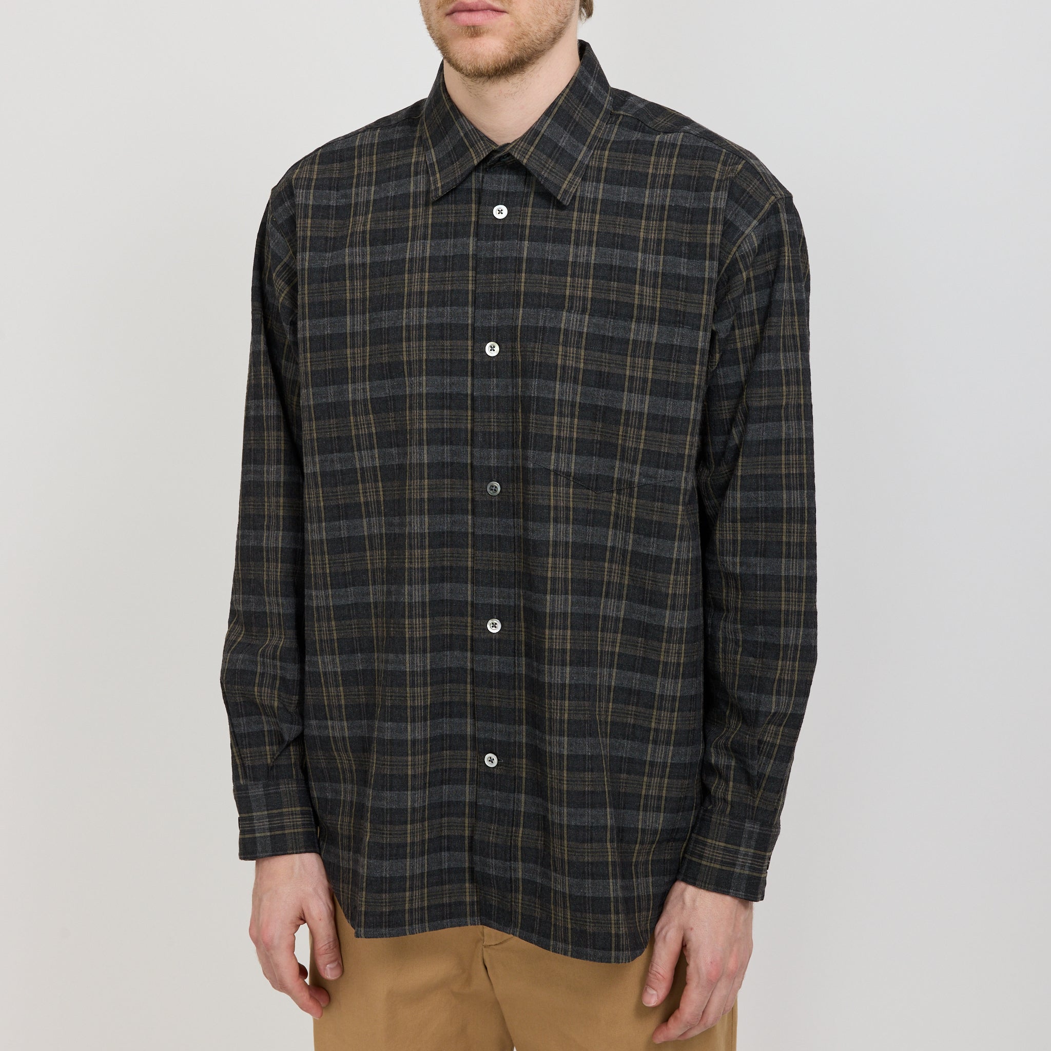 Ole Oversized Wool Check Shirt