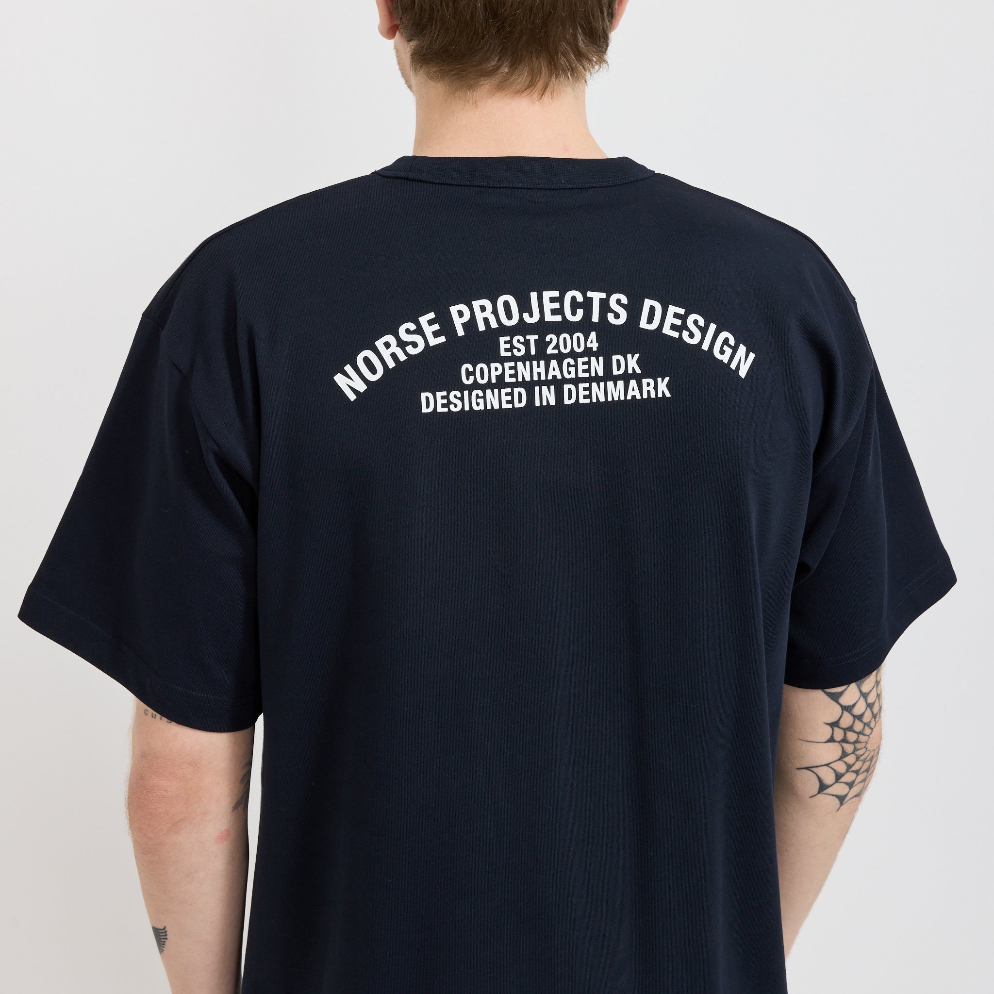 Simon Organic Arch Print T-Shirt Dark Navy