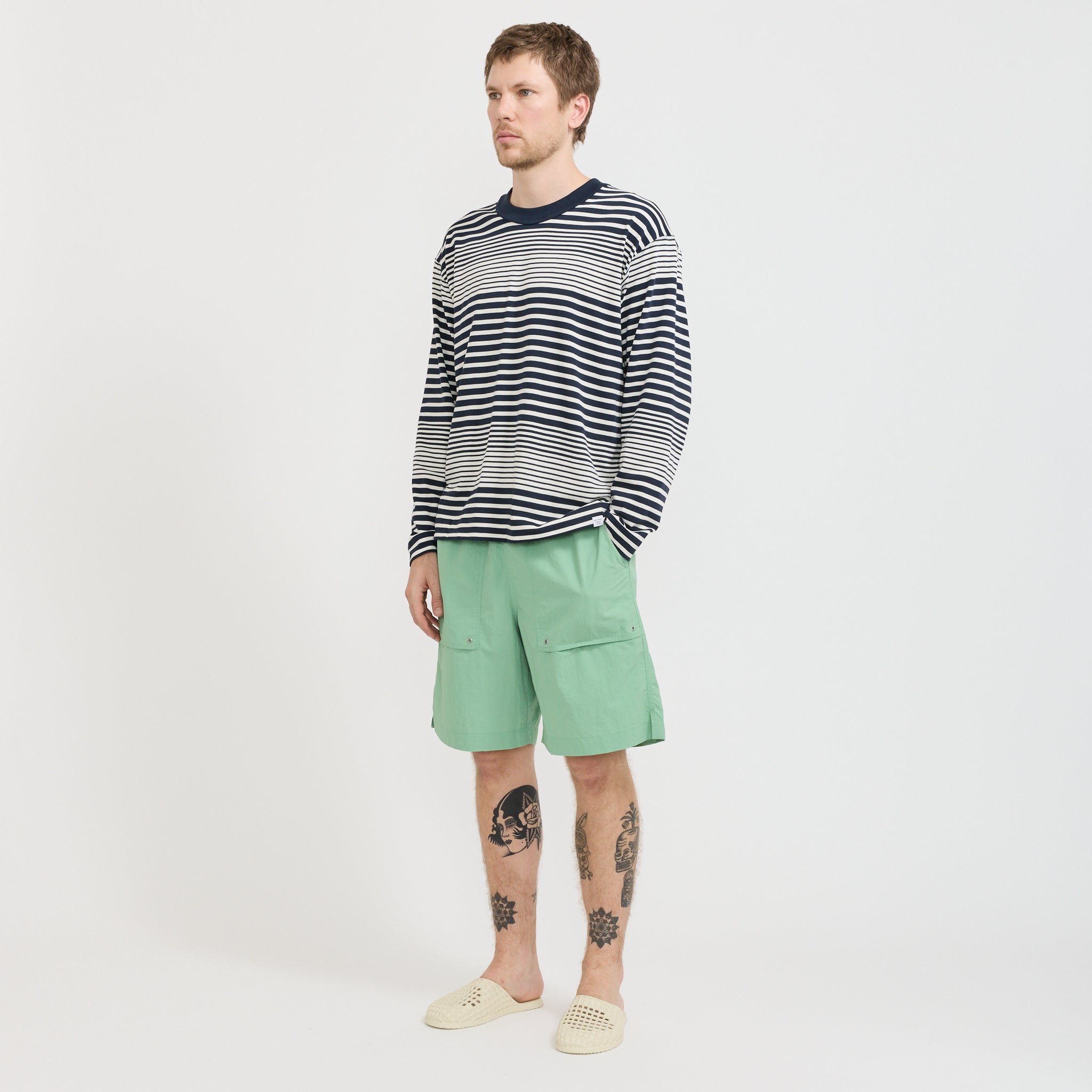 Norse Projects | Sund Relaxed Recycled Nylon Swimmers Peapod | Maplestore