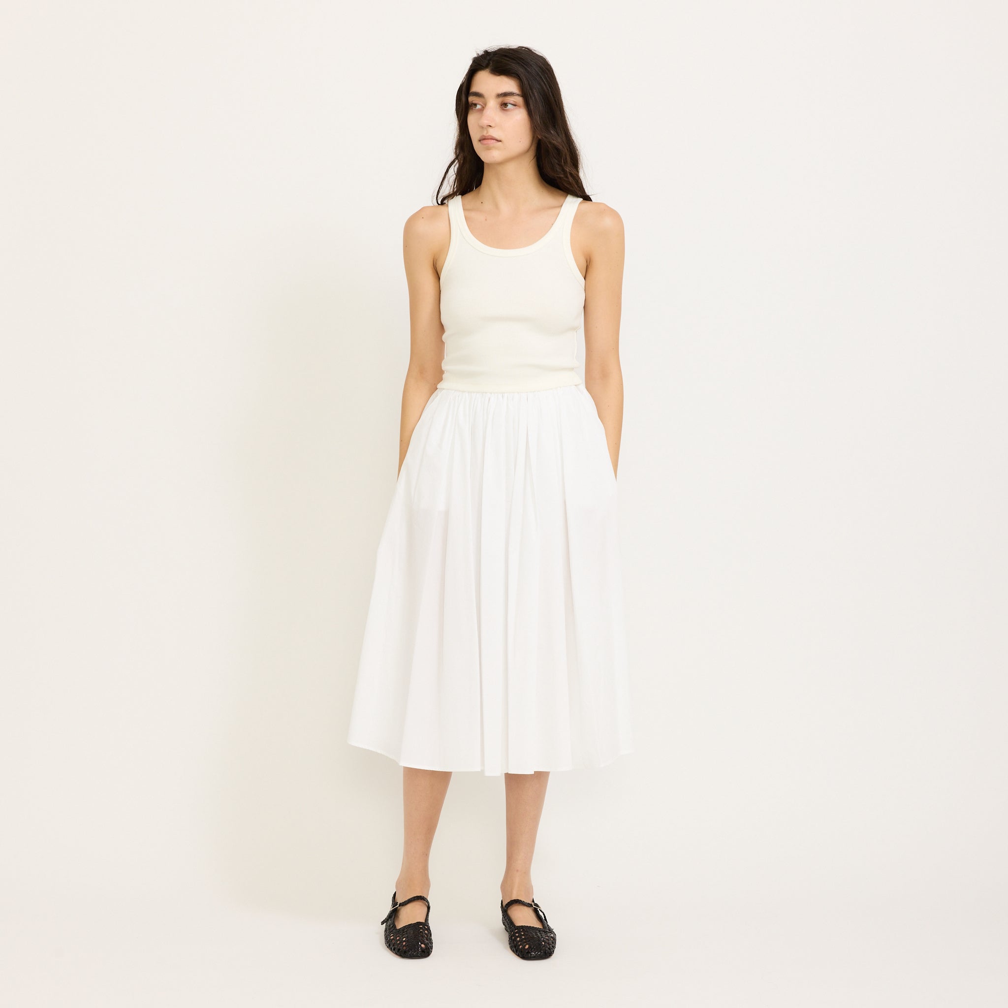 Nothing Written | Curved Rib Tank White | Maplestore