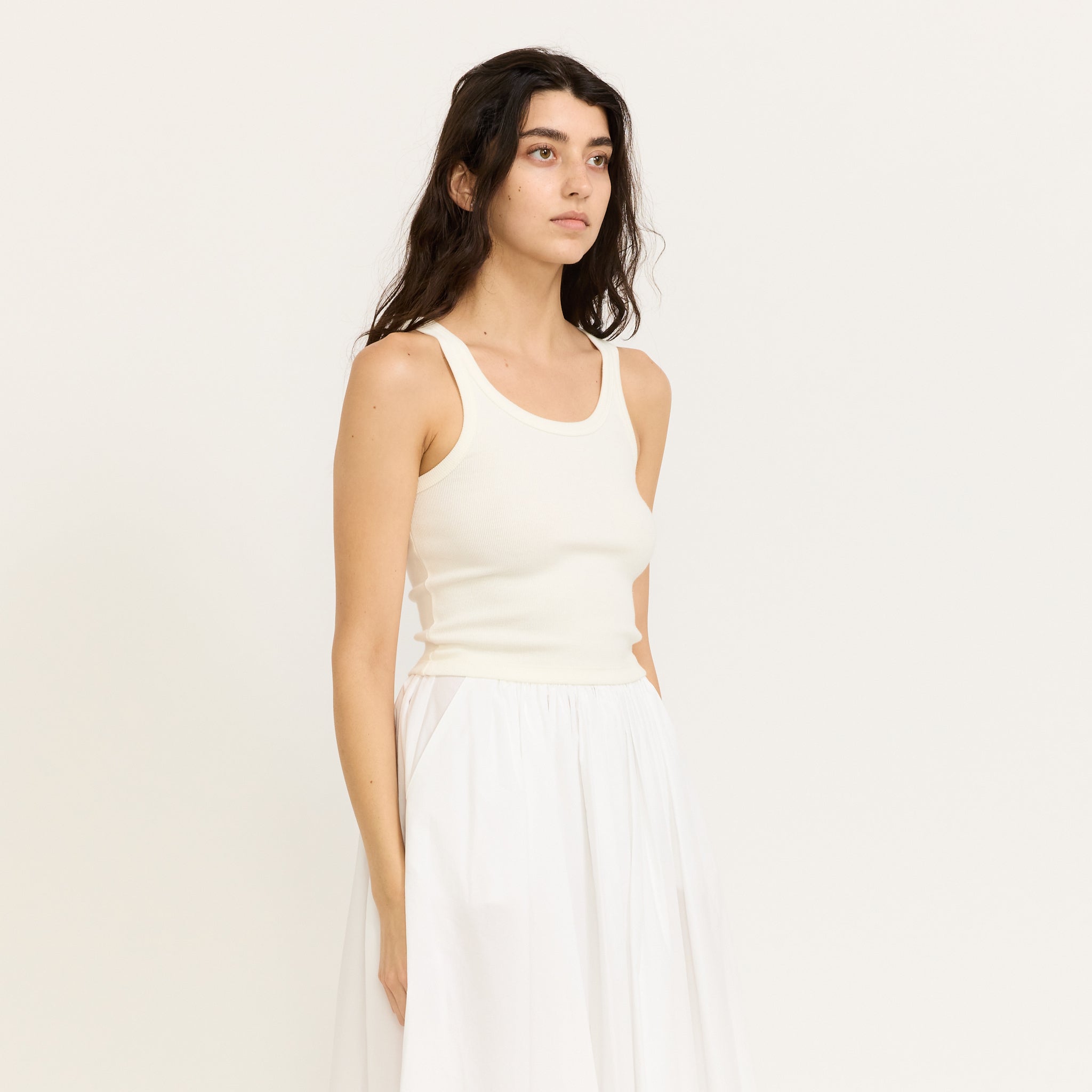 Nothing Written | Curved Rib Tank White | Maplestore