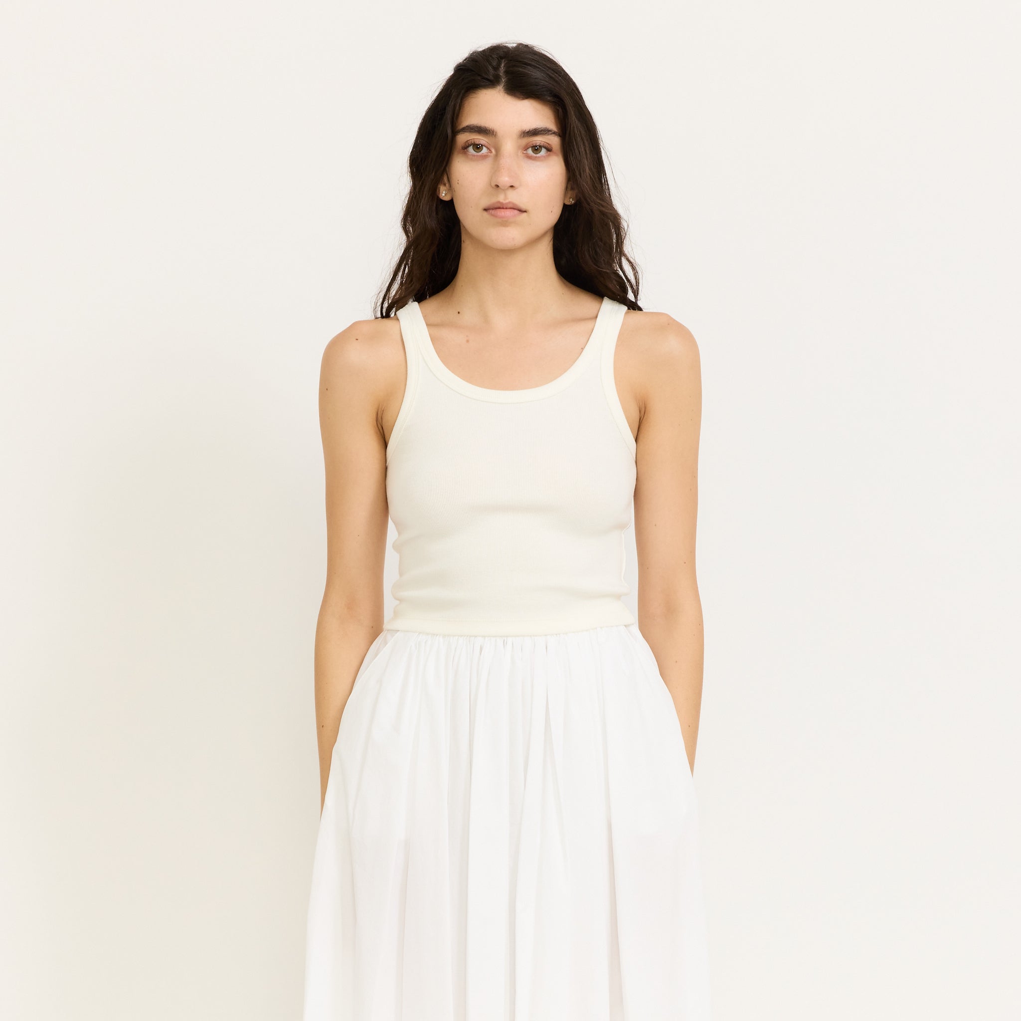 Nothing Written | Curved Rib Tank White | Maplestore