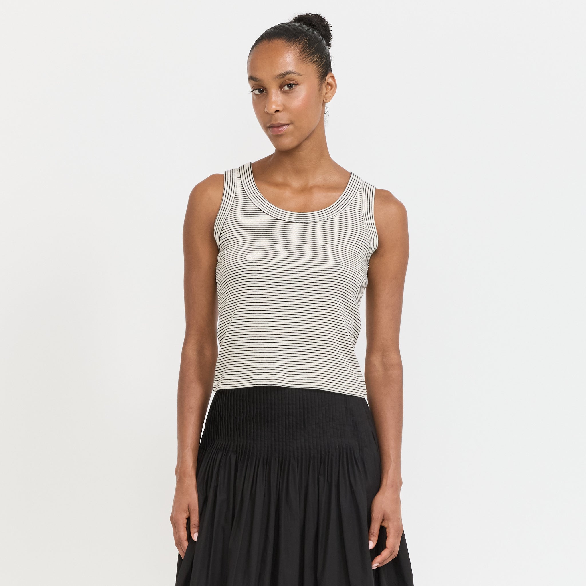 Sailor Sleeveless Knit Top Black
