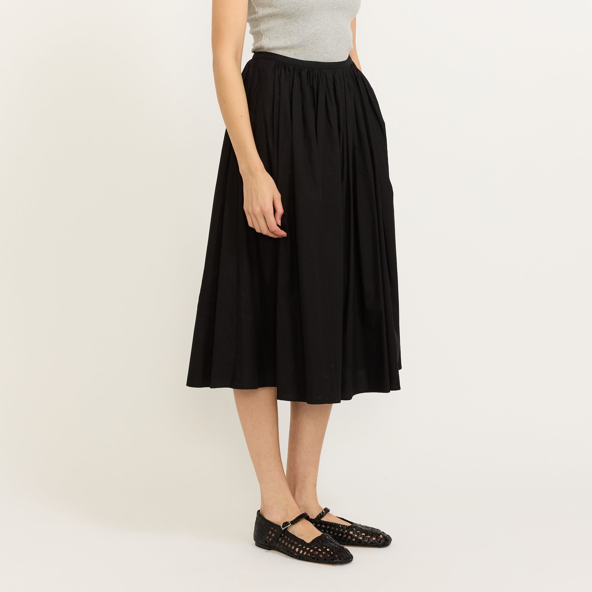 Serto Gathered Skirt Black