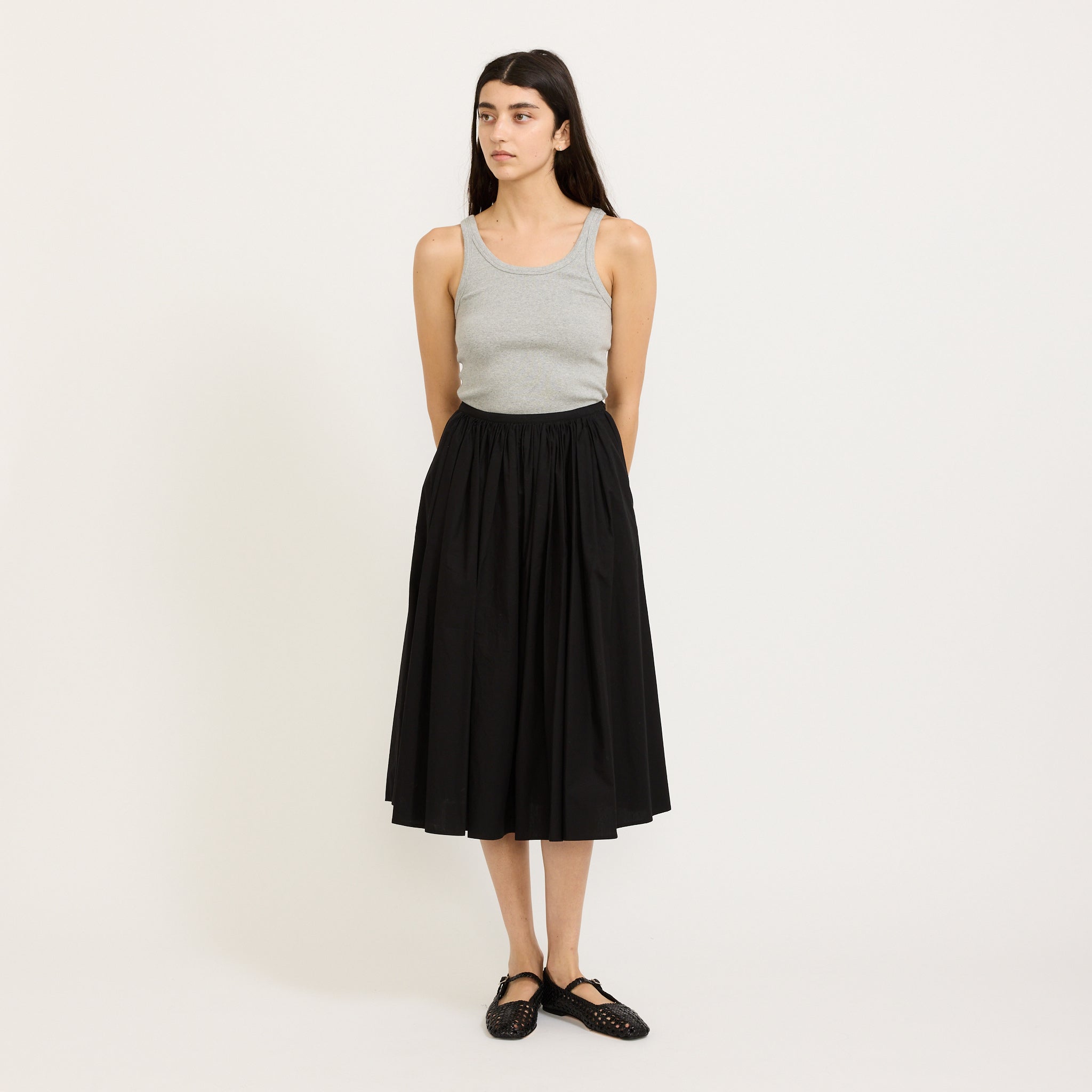 Serto Gathered Skirt Black
