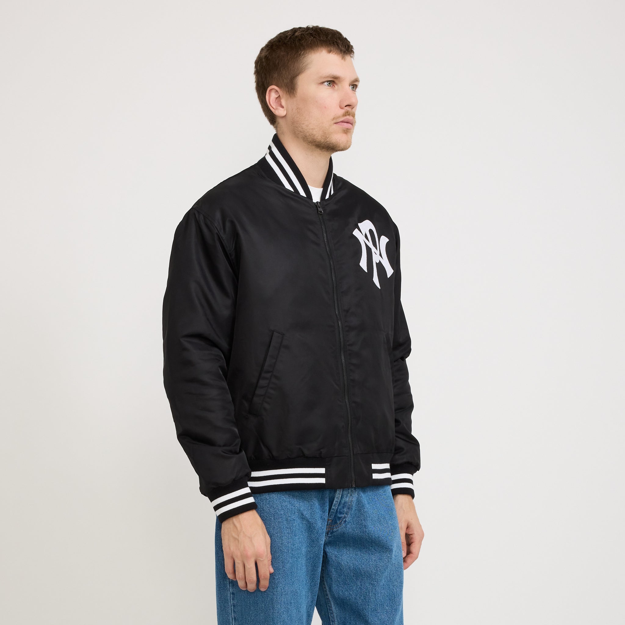 No Problemo | NYP Nylon Varsity Jacket Black | Maplestore