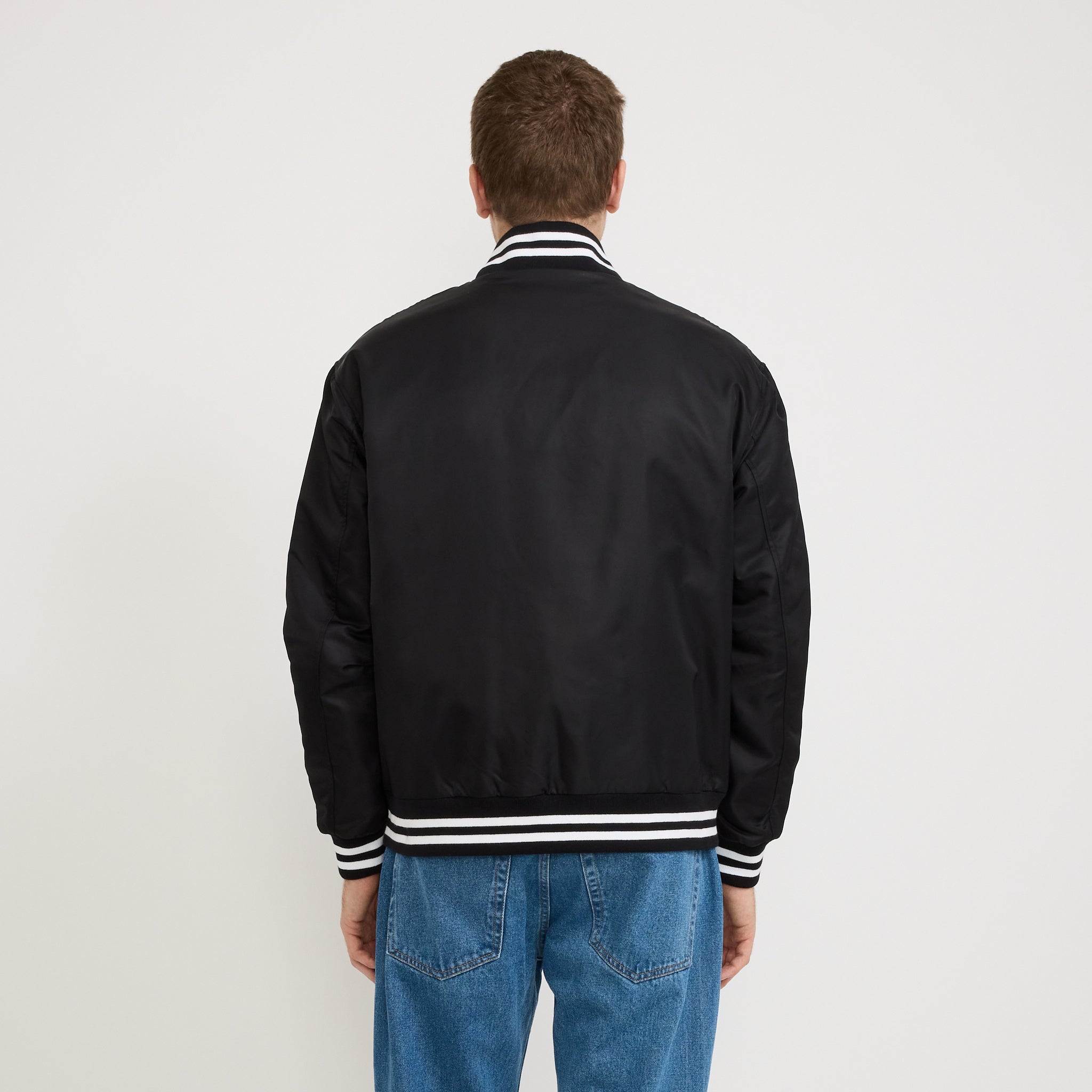 No Problemo | NYP Nylon Varsity Jacket Black | Maplestore