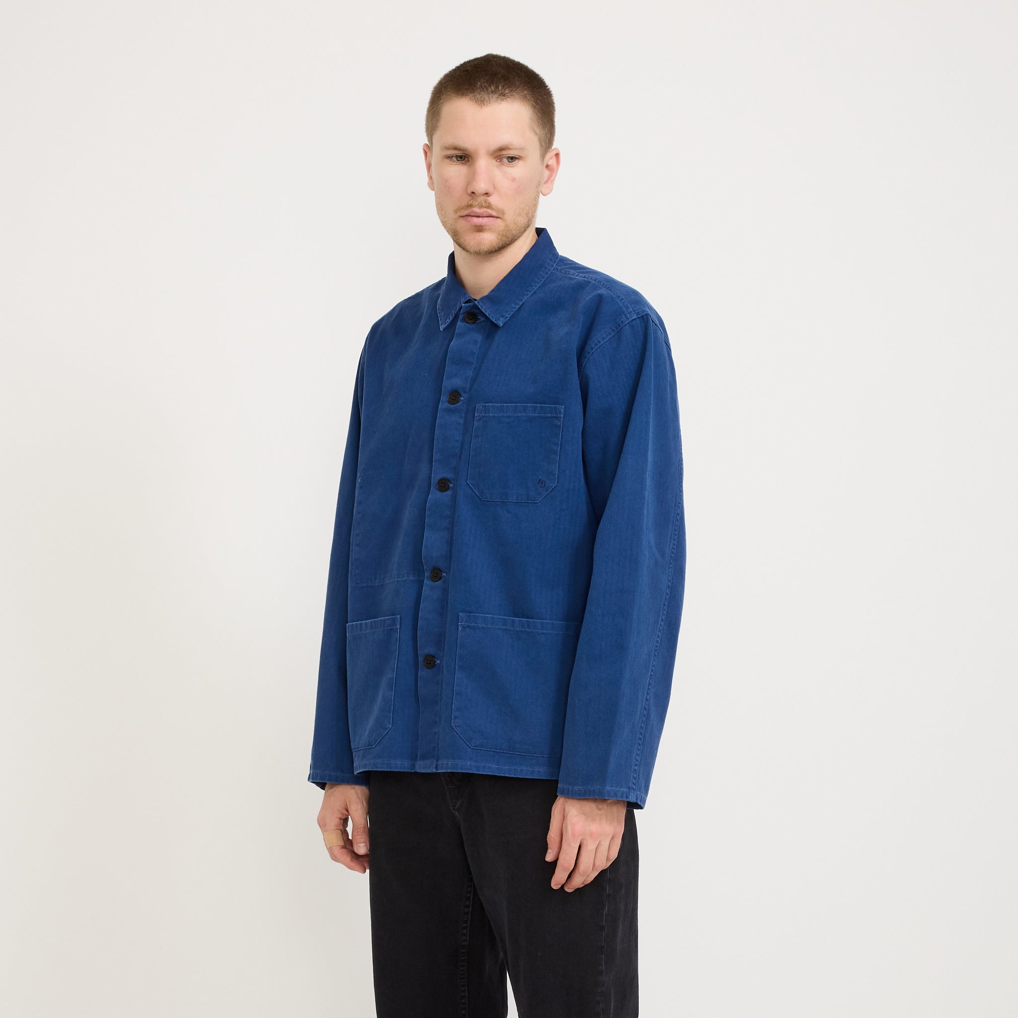 Nudie Jeans Co. | Buddy Herringbone Chore Jacket Blue | Maplestore