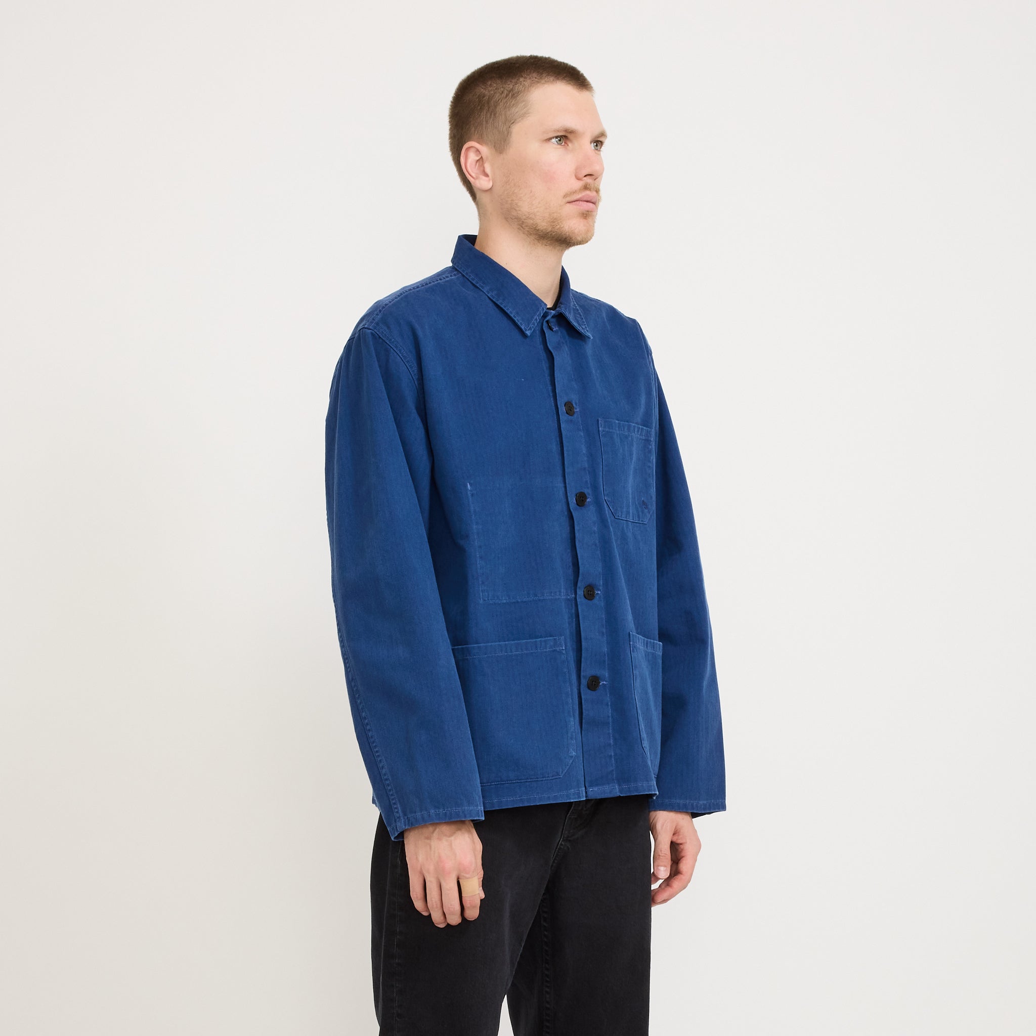 Nudie Jeans Co. | Buddy Herringbone Chore Jacket Blue | Maplestore