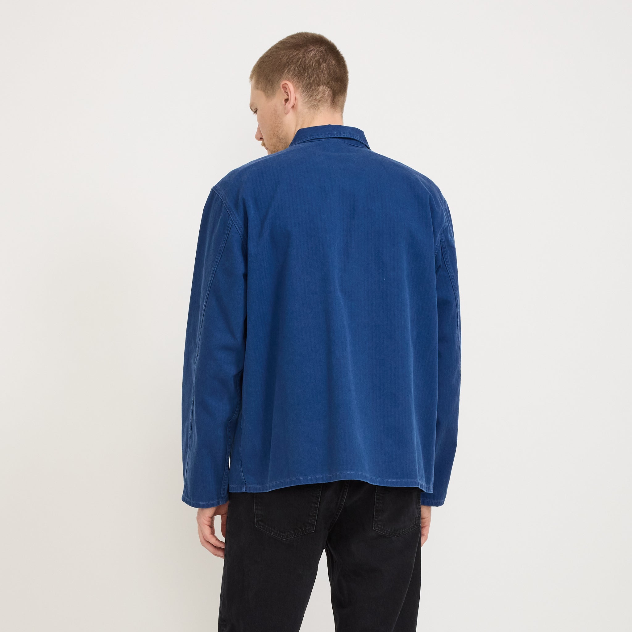 Nudie Jeans Co. | Buddy Herringbone Chore Jacket Blue | Maplestore