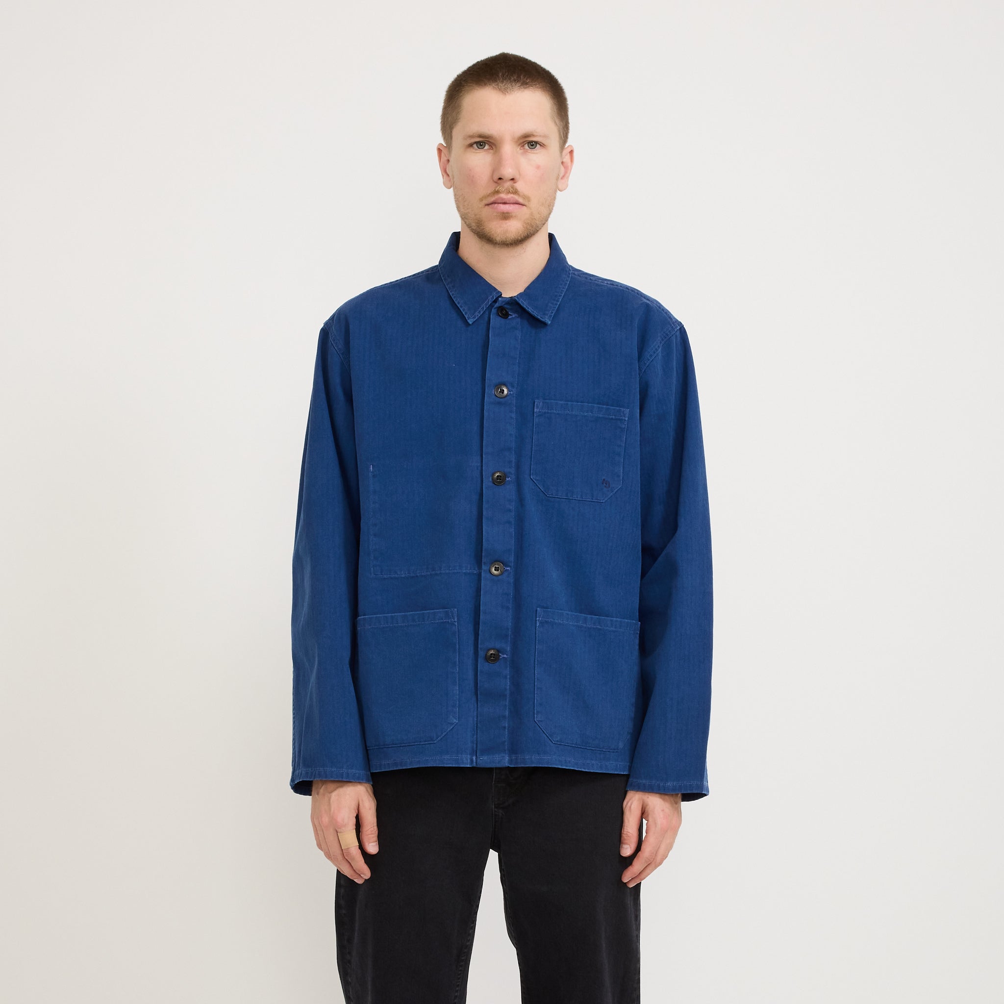 Nudie Jeans Co. | Buddy Herringbone Chore Jacket Blue | Maplestore