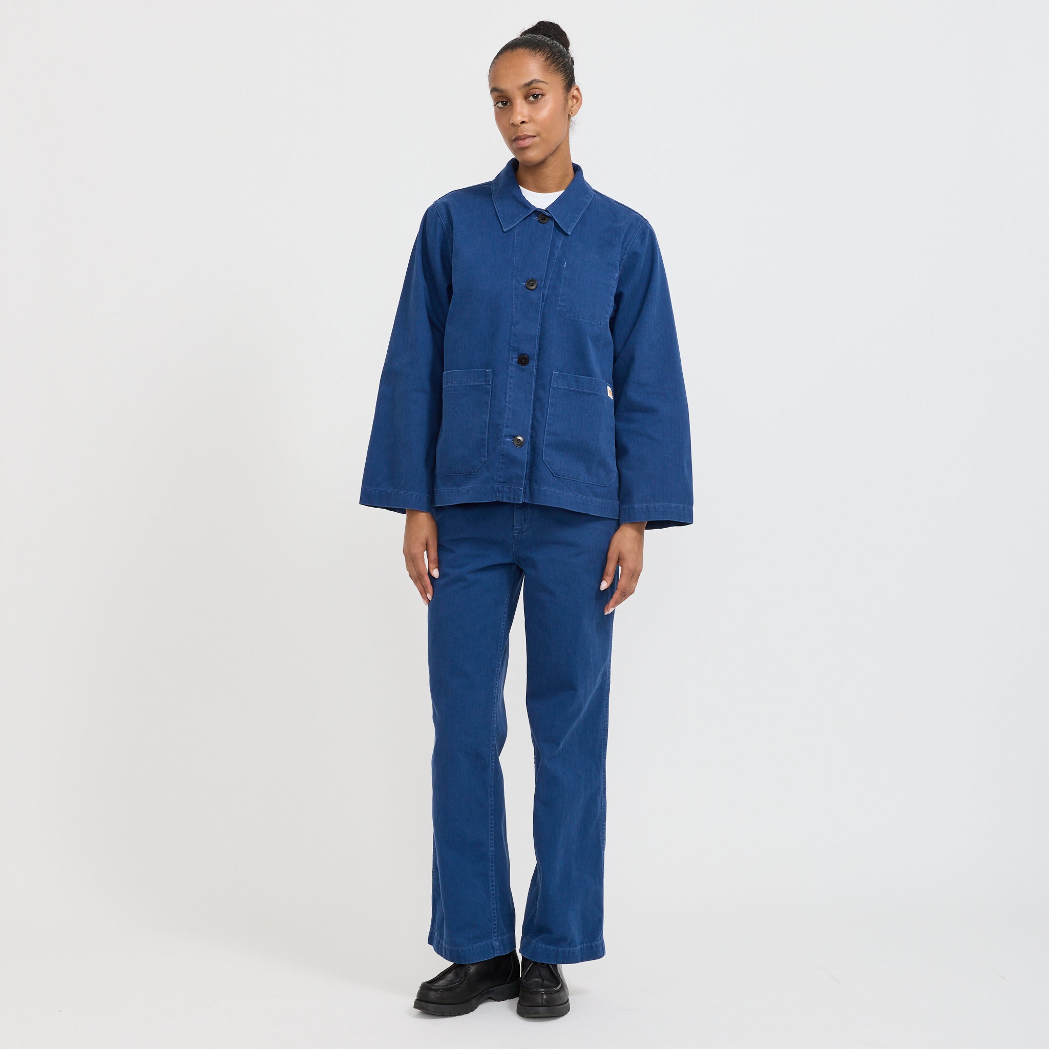 Nudie Jeans Co. | Lovis Herringbone Denim Jacket Blue | Maplestore