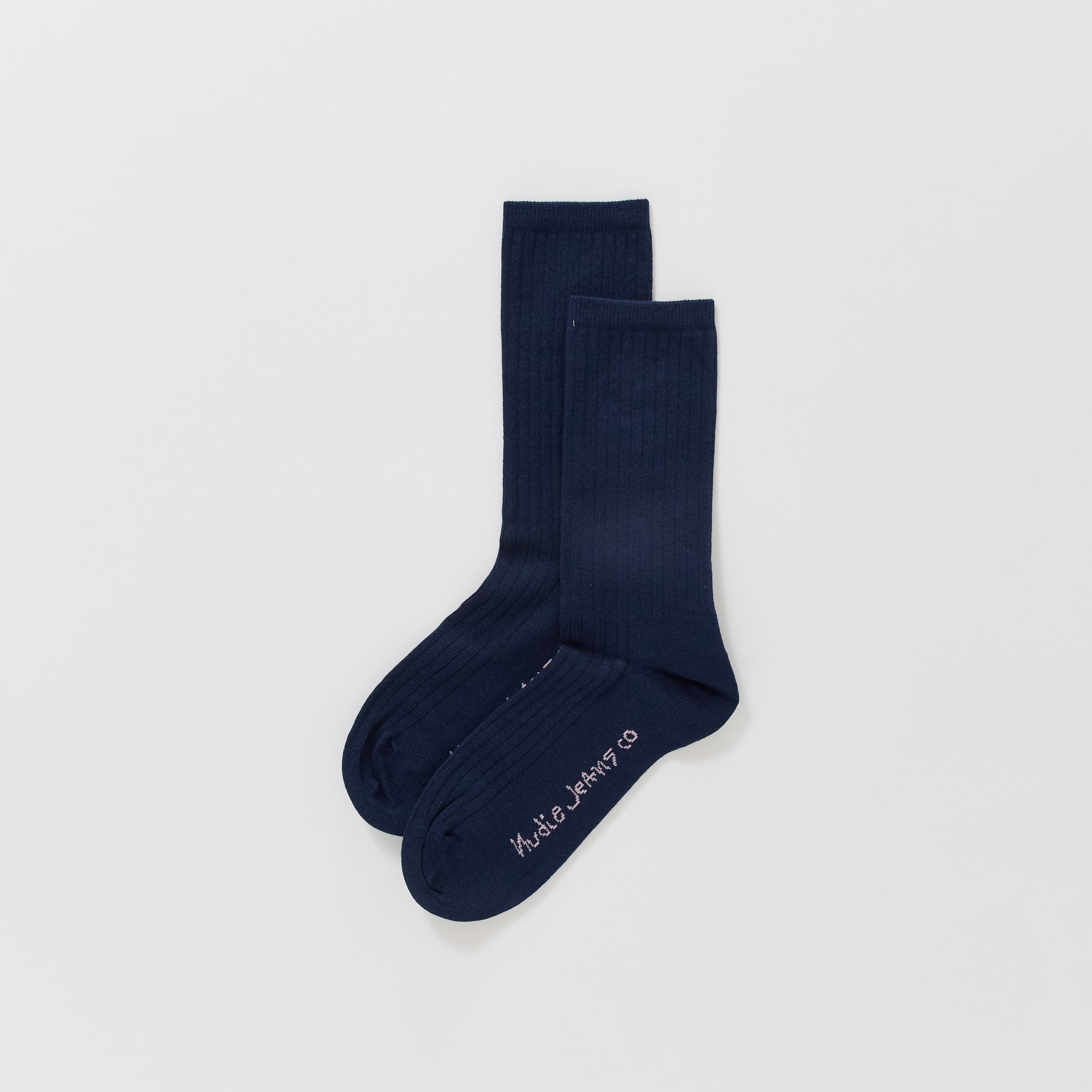 Nudie Jeans Co. | Women's Cotton Ribbed Socks Dark Blue | Maplestore
