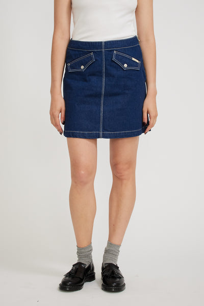 Nudie Jeans Co. | Elvy Western Denim Skirt Blue | Maplestore