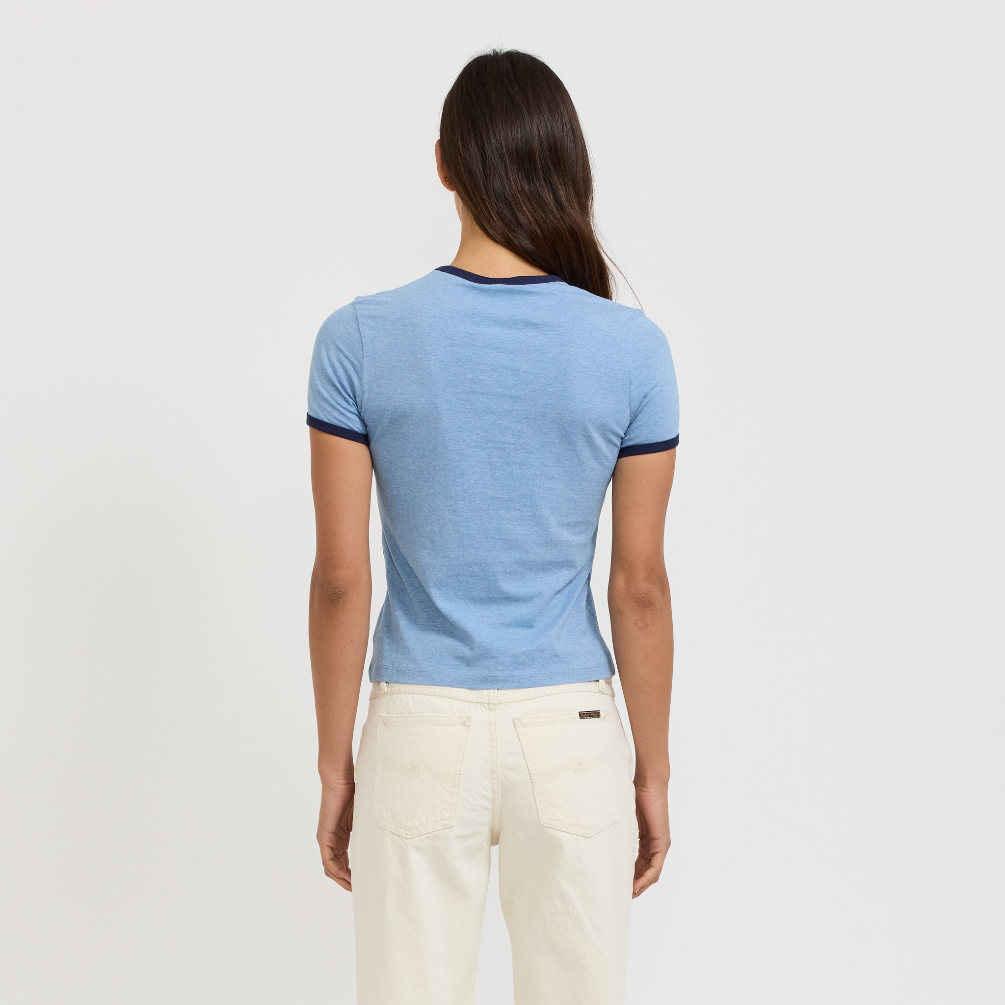 Nudie Jeans Co. | Eve 6-66 Ringer T-Shirt Bluemelange | Maplestore