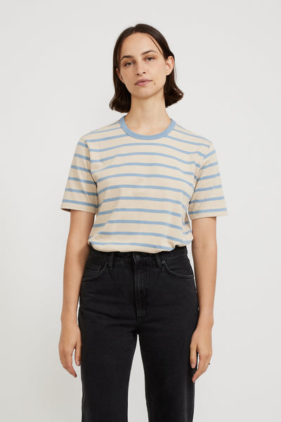 Nudie Jeans Co. | Joni Breton Stripe T-Shirt Blue/Beige | Maplestore