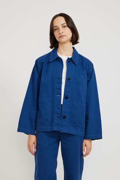 Nudie Jeans Co. | Lovis Herringbone Denim Jacket Blue | Maplestore