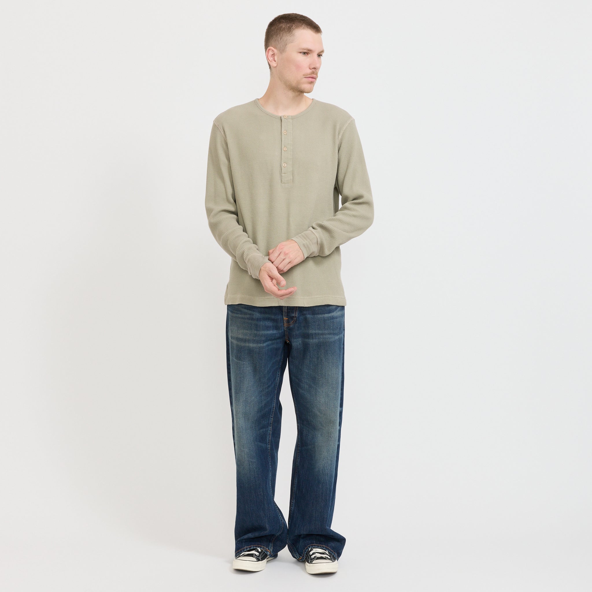 LS Henley Waffle T-Shirt Desert