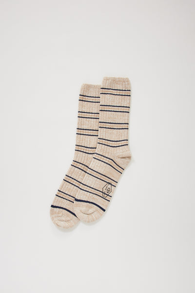 Nudie Jeans Co. | Womens Chunky Socks Prairie Strip Sand | Maplestore