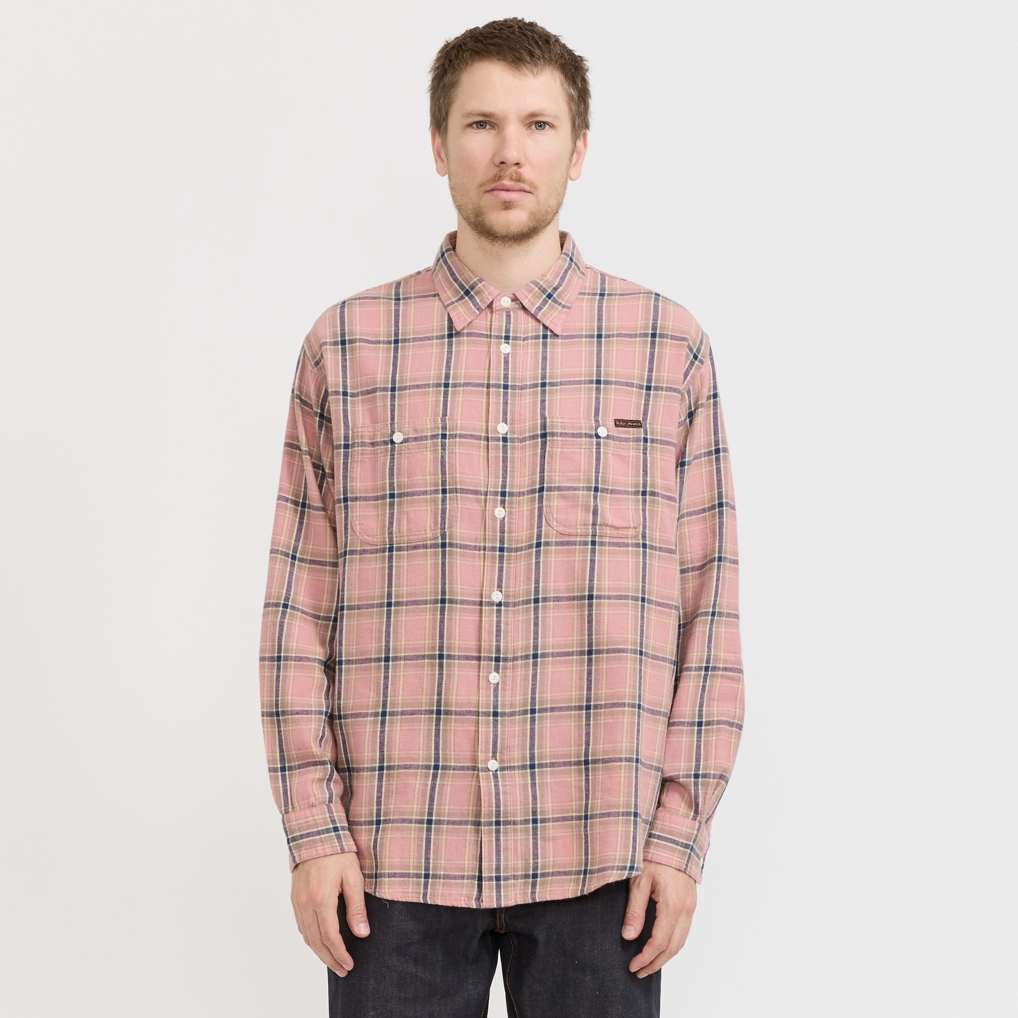 Nudie Jeans Co. | Julian Worker Shirt Checked Pink | Maplestore