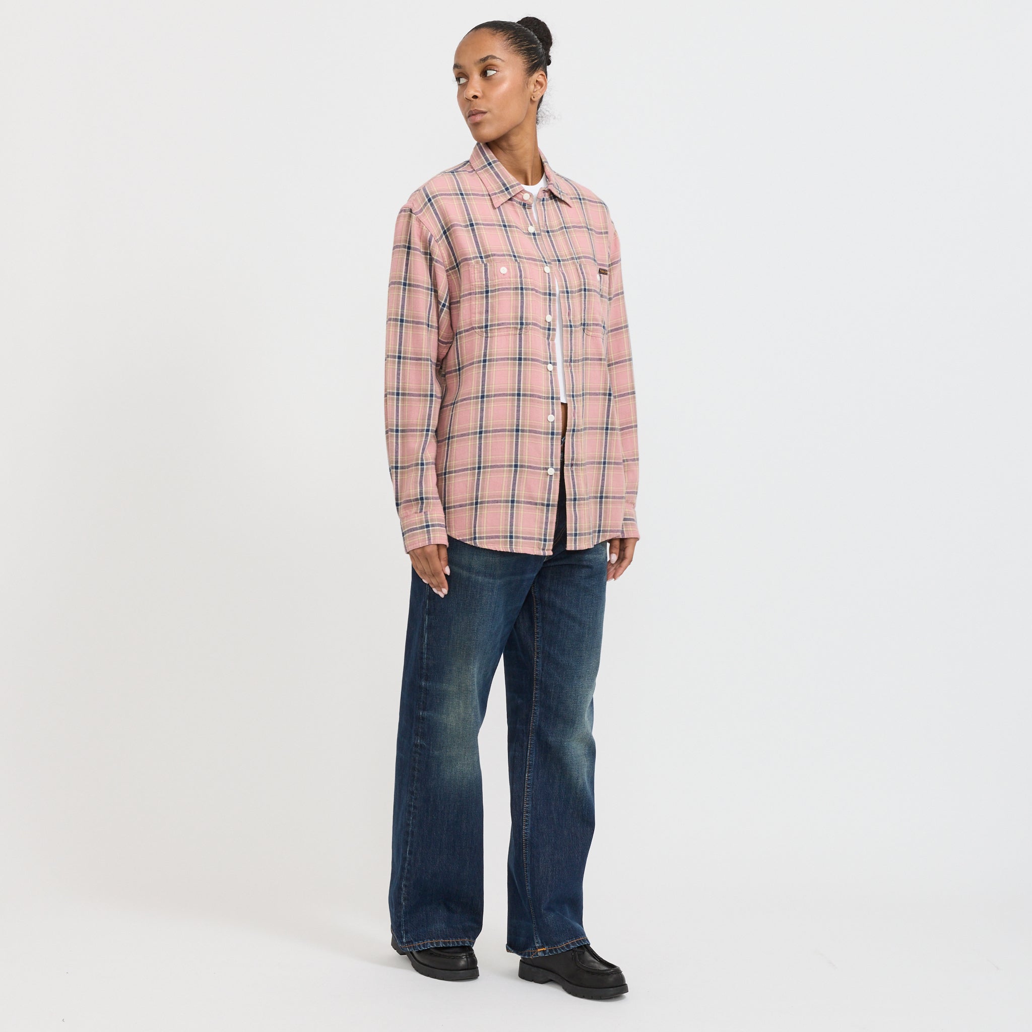 Nudie Jeans Co. | Julian Worker Shirt Checked Pink Womens | Maplestore