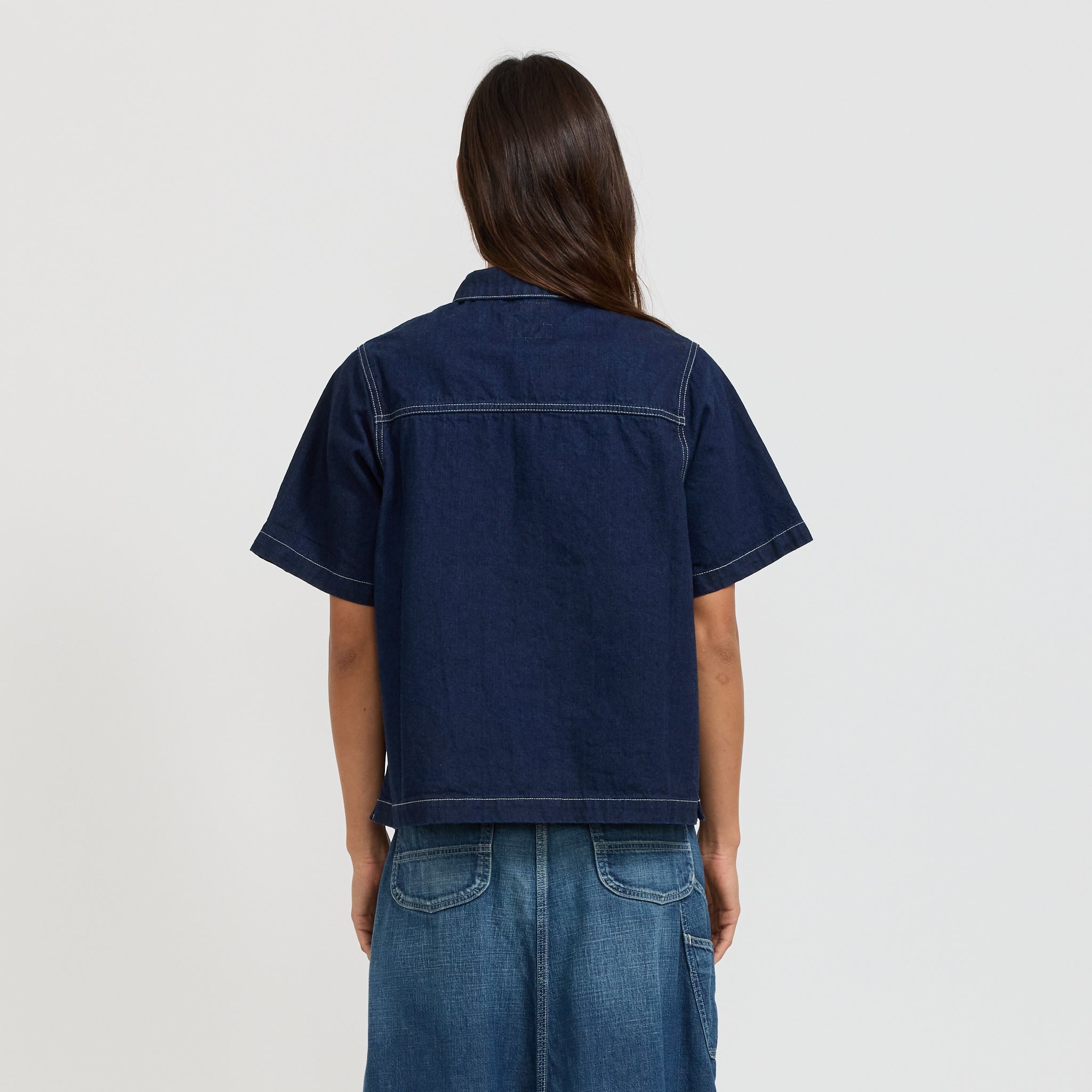 Nudie Jeans Co. | Lina Painter Denim Shirt Dark Blue | Maplestore