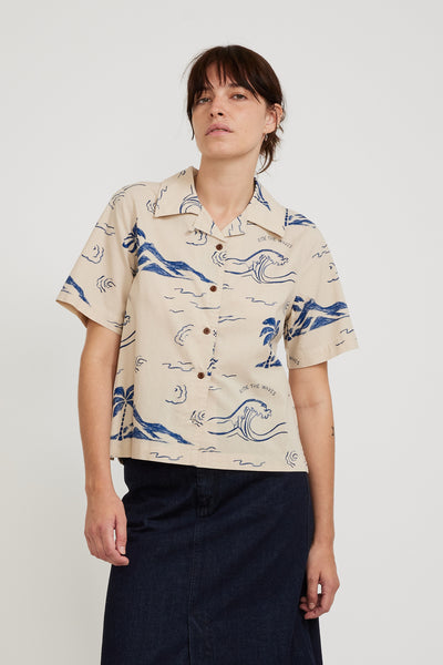 Nudie Jeans Co. | Moa Waves Hawaii Shirt Ecru | Maplestore