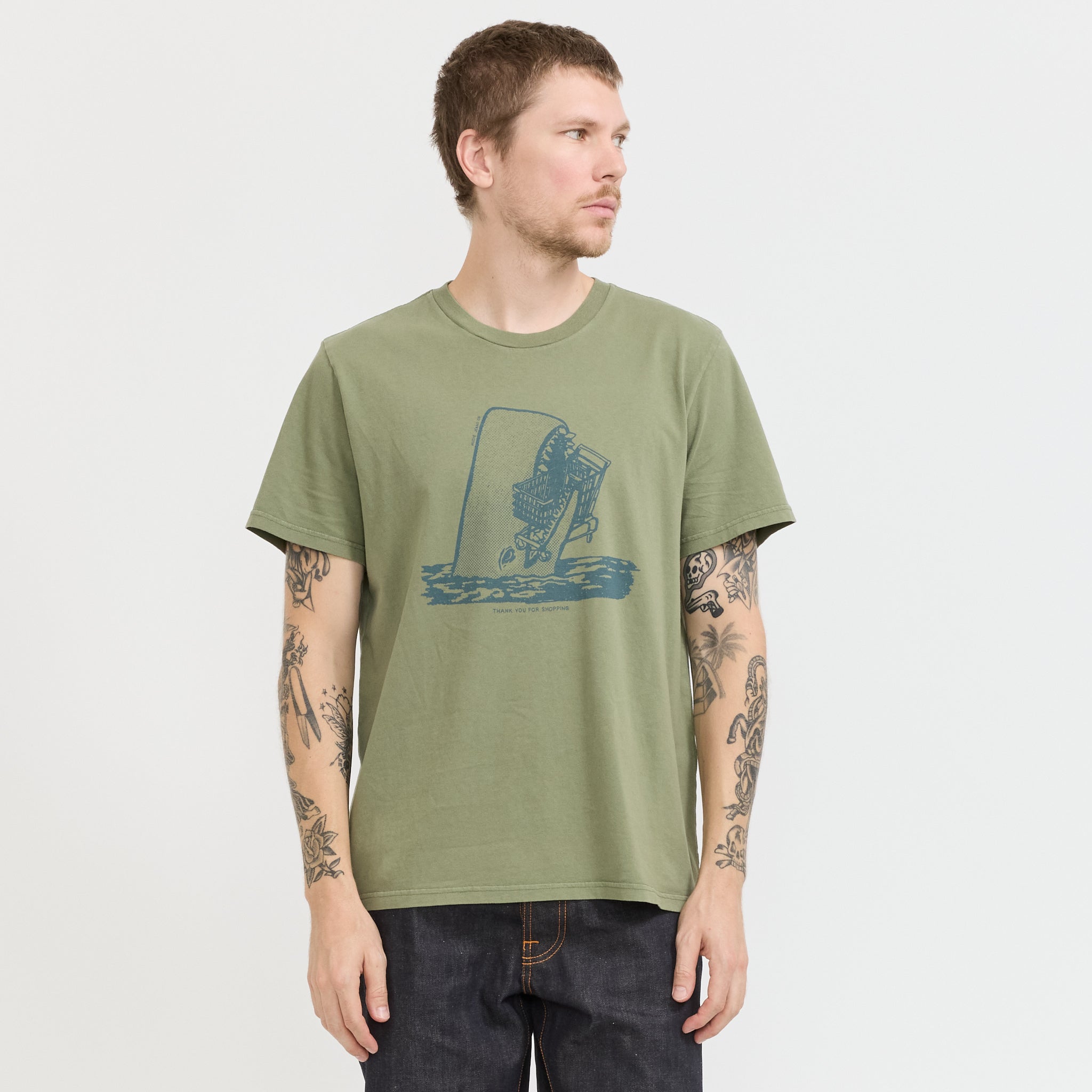 Nudie Jeans Co. | Roy Shop-Chop T-Shirt Green | Maplestore