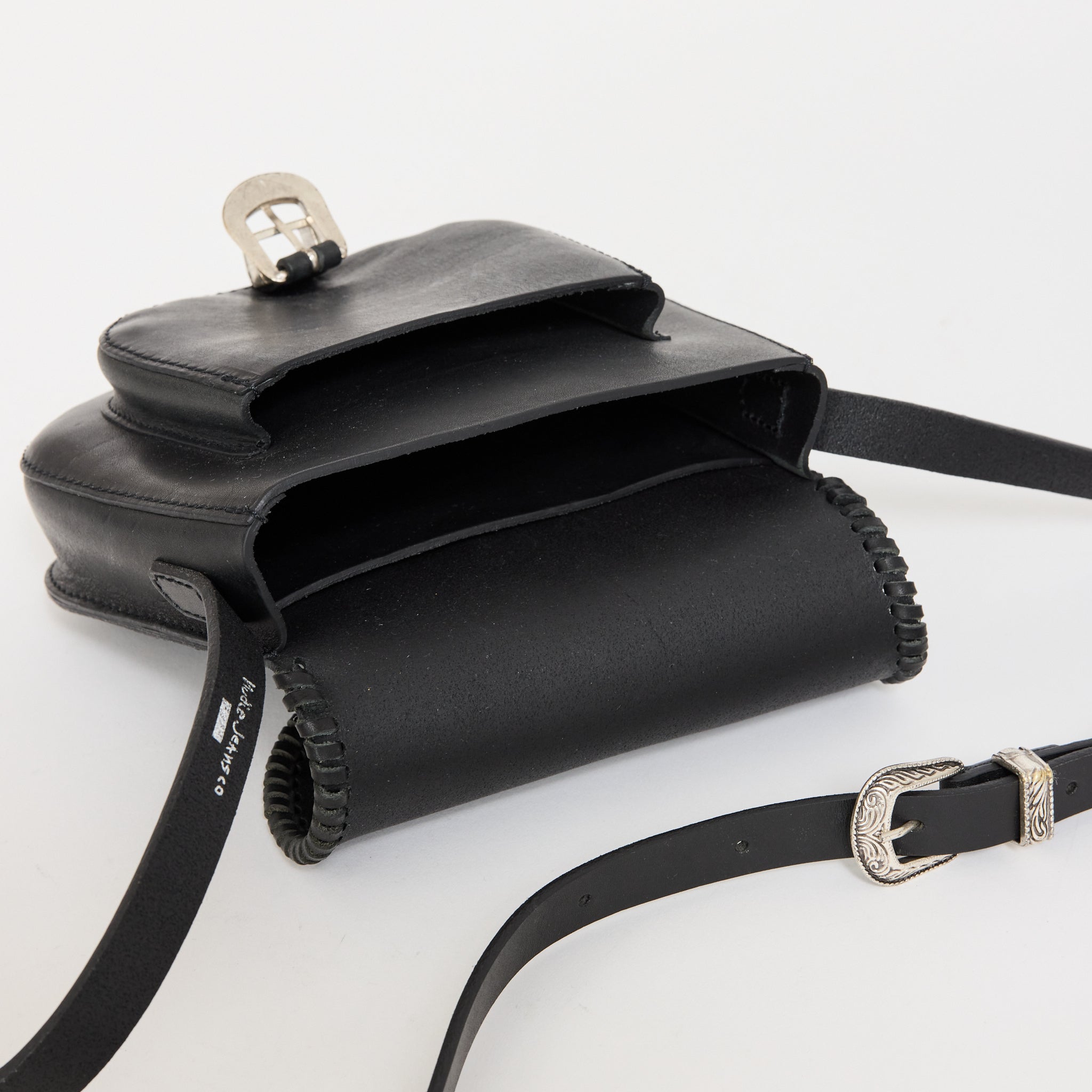 Western Leather Saddle Bag Black