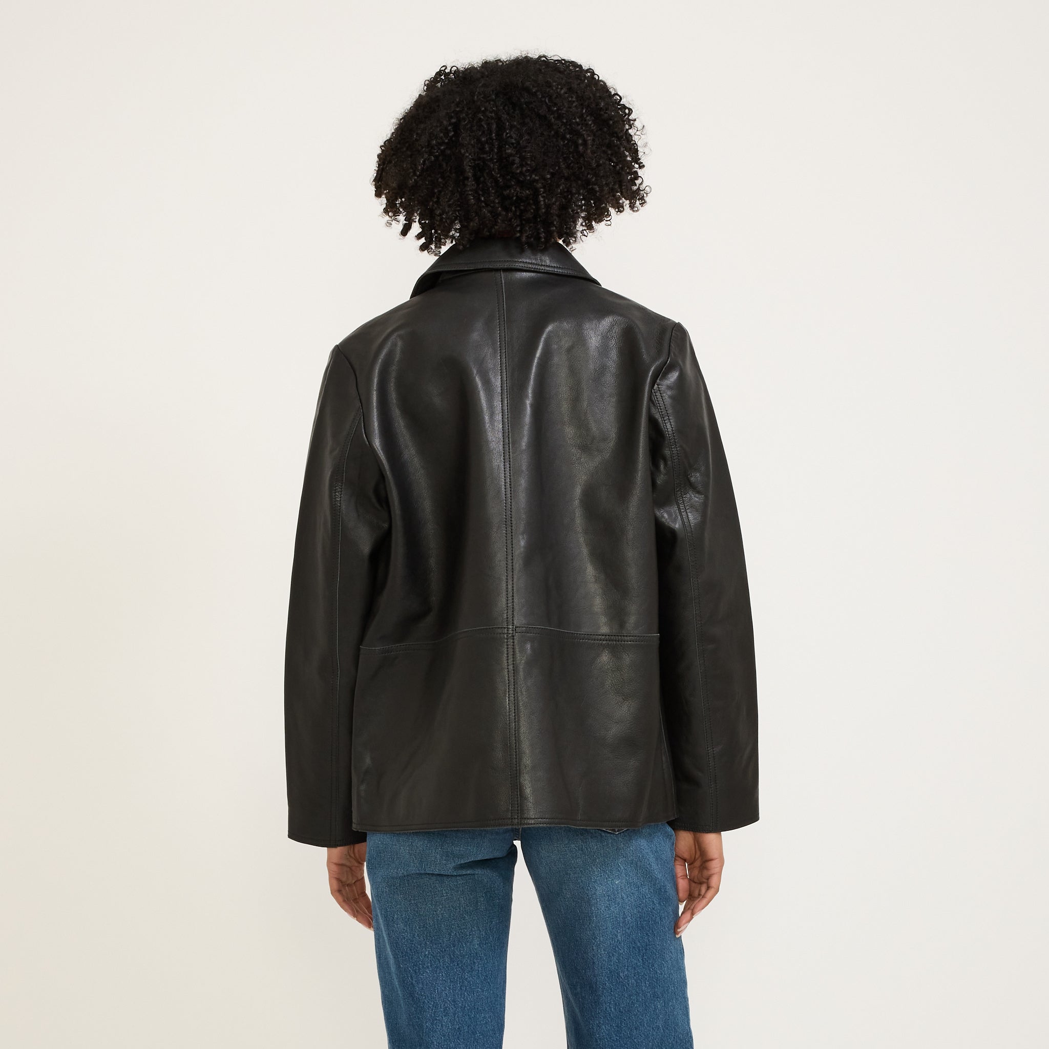 Nudie Jeans Co. | Saga Leather Blazer Black | Maplestore