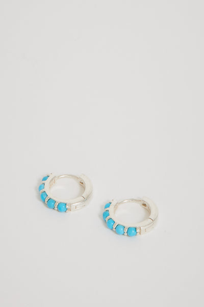 Numbering | Turquoise One Touch Hoop Earrings | Maplestore