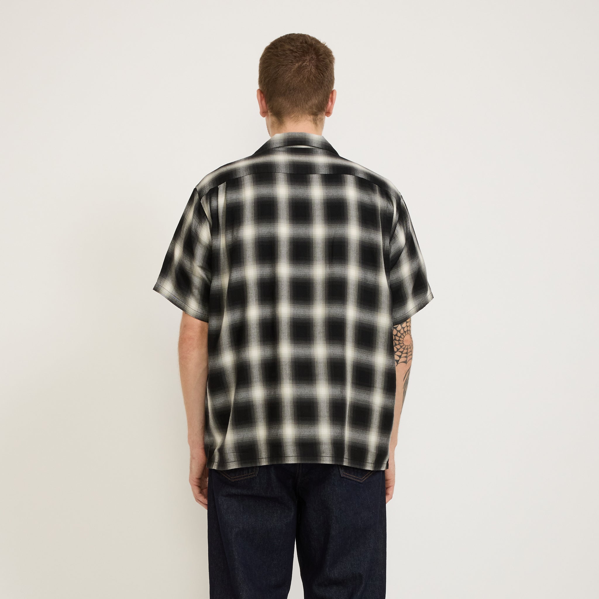Orslow | Ombre Check Short Sleeve Shirt Black Check | Maplestore