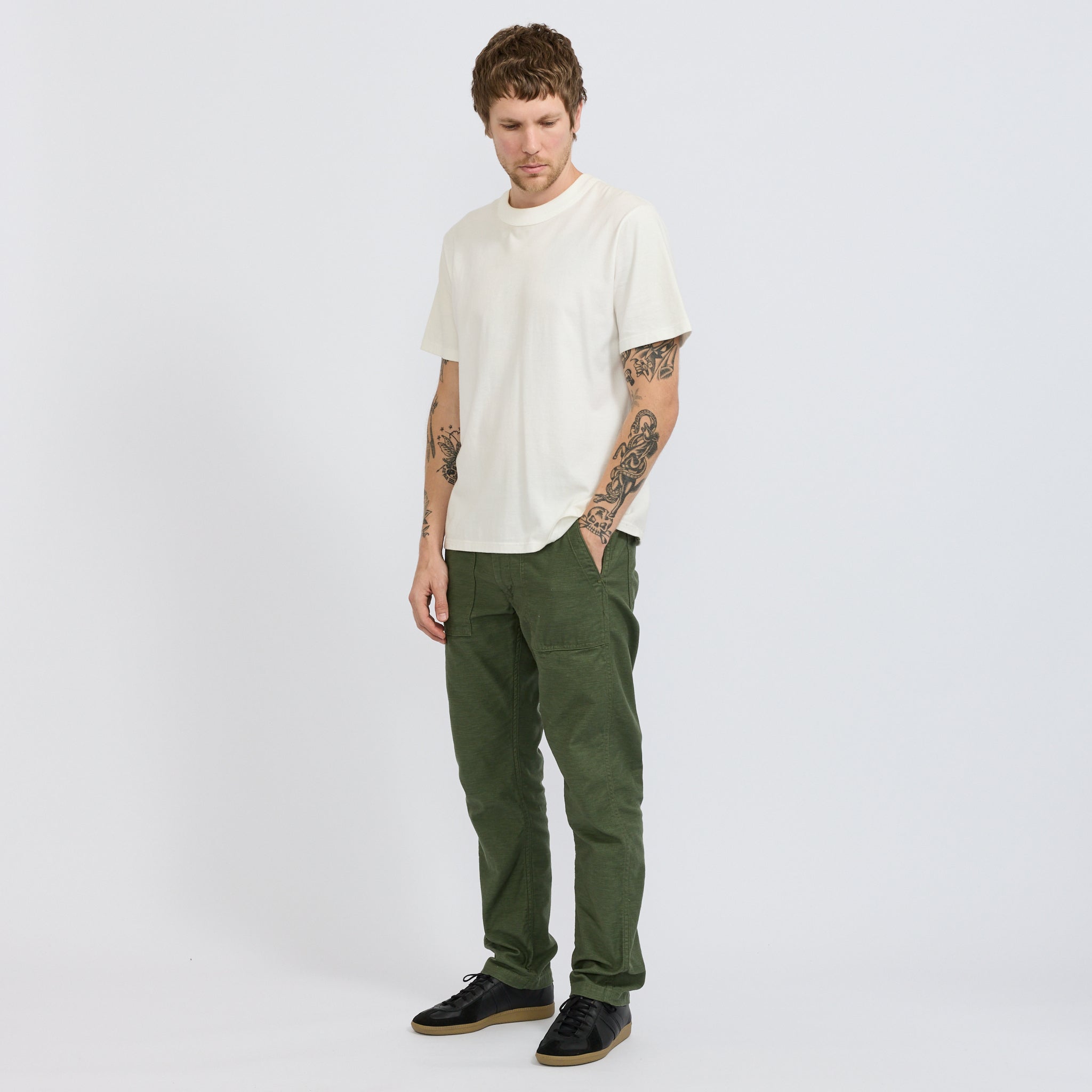 Slim Fit Fatigue Pants Green