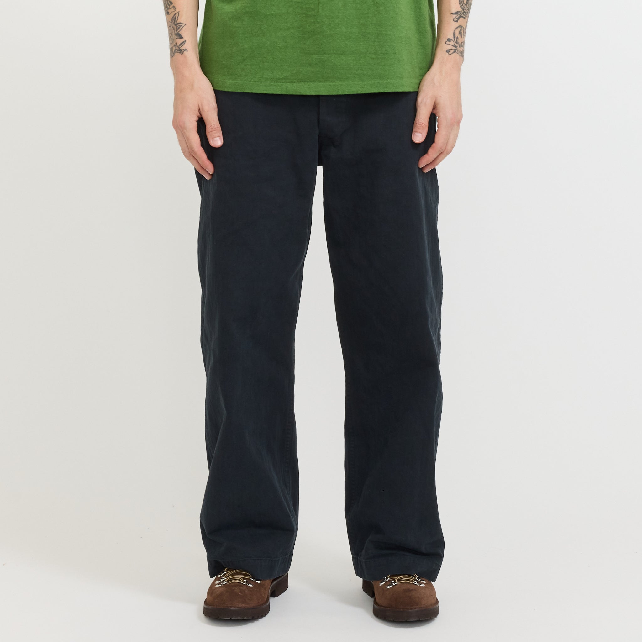 USMC Herringbone Wide Fit Utility Trousers Black