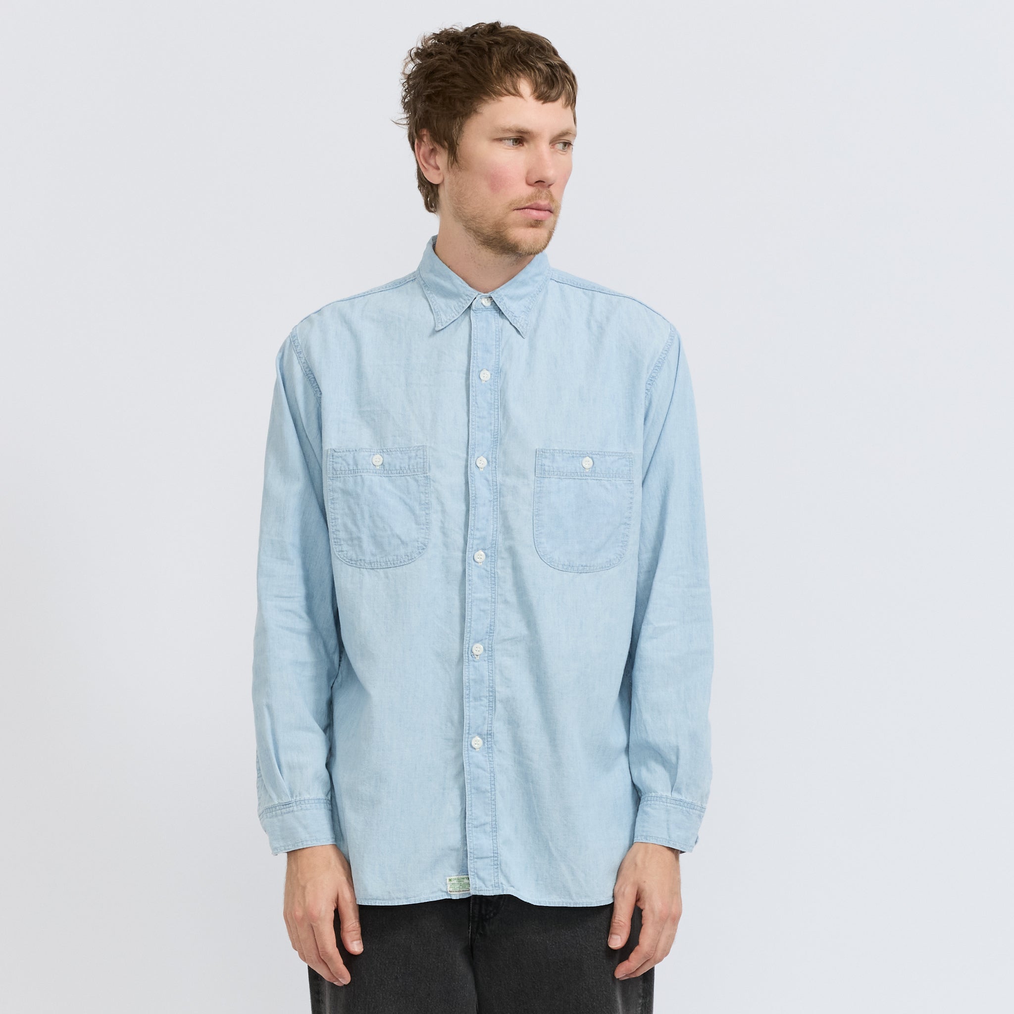 Relax Fit Chambray Work Shirt Chambray Bleached