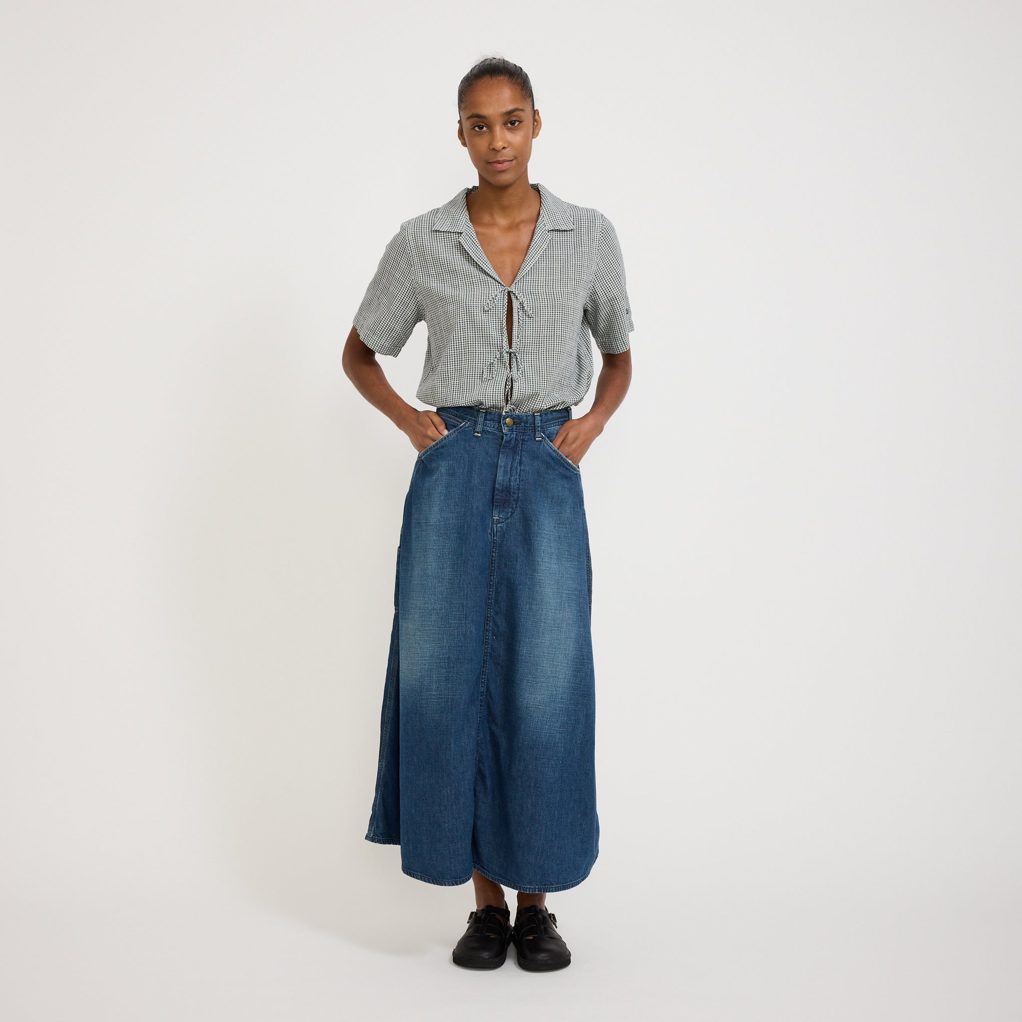 30's Painter Long Denim Skirt
