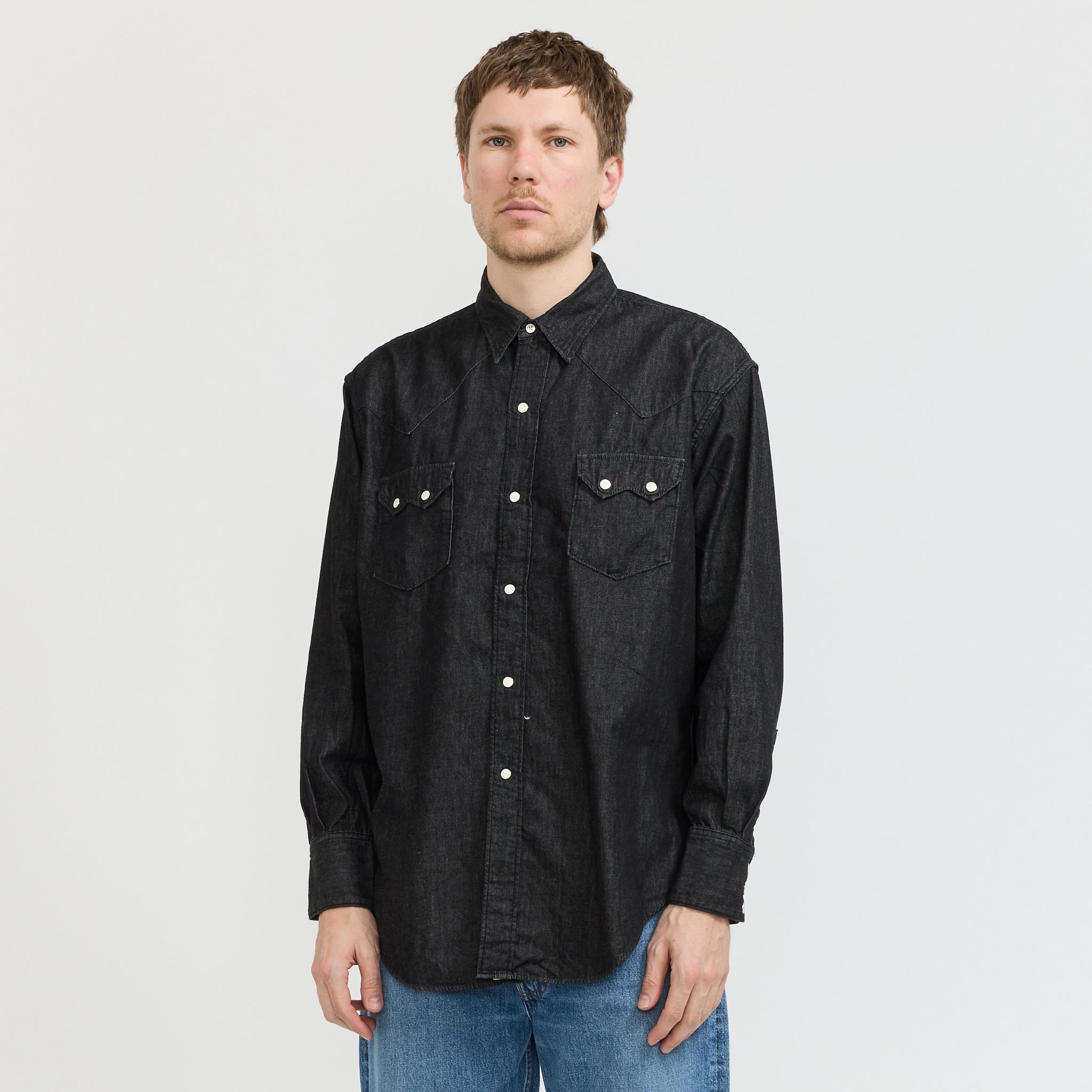 Black Denim Western Shirt