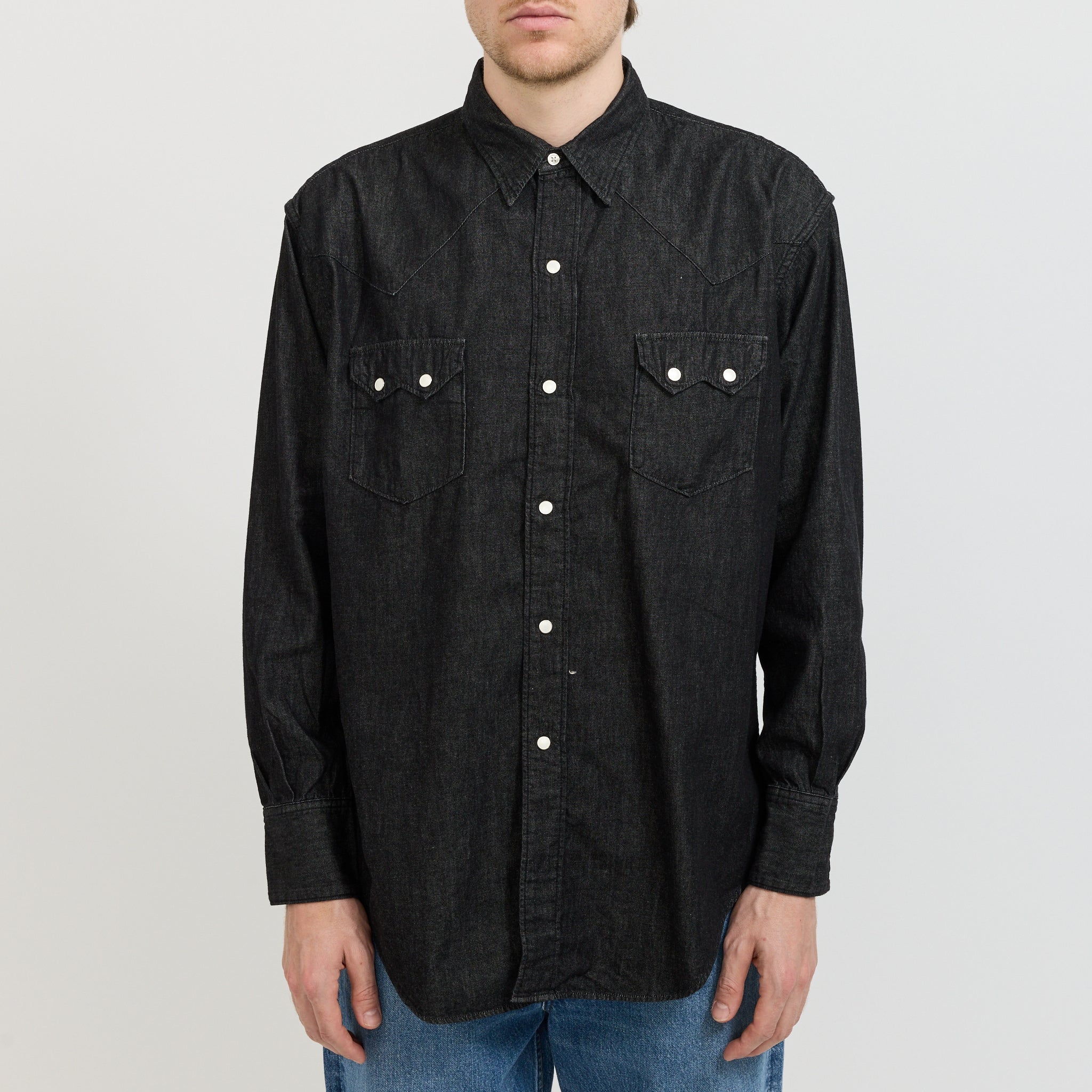 Black Denim Western Shirt