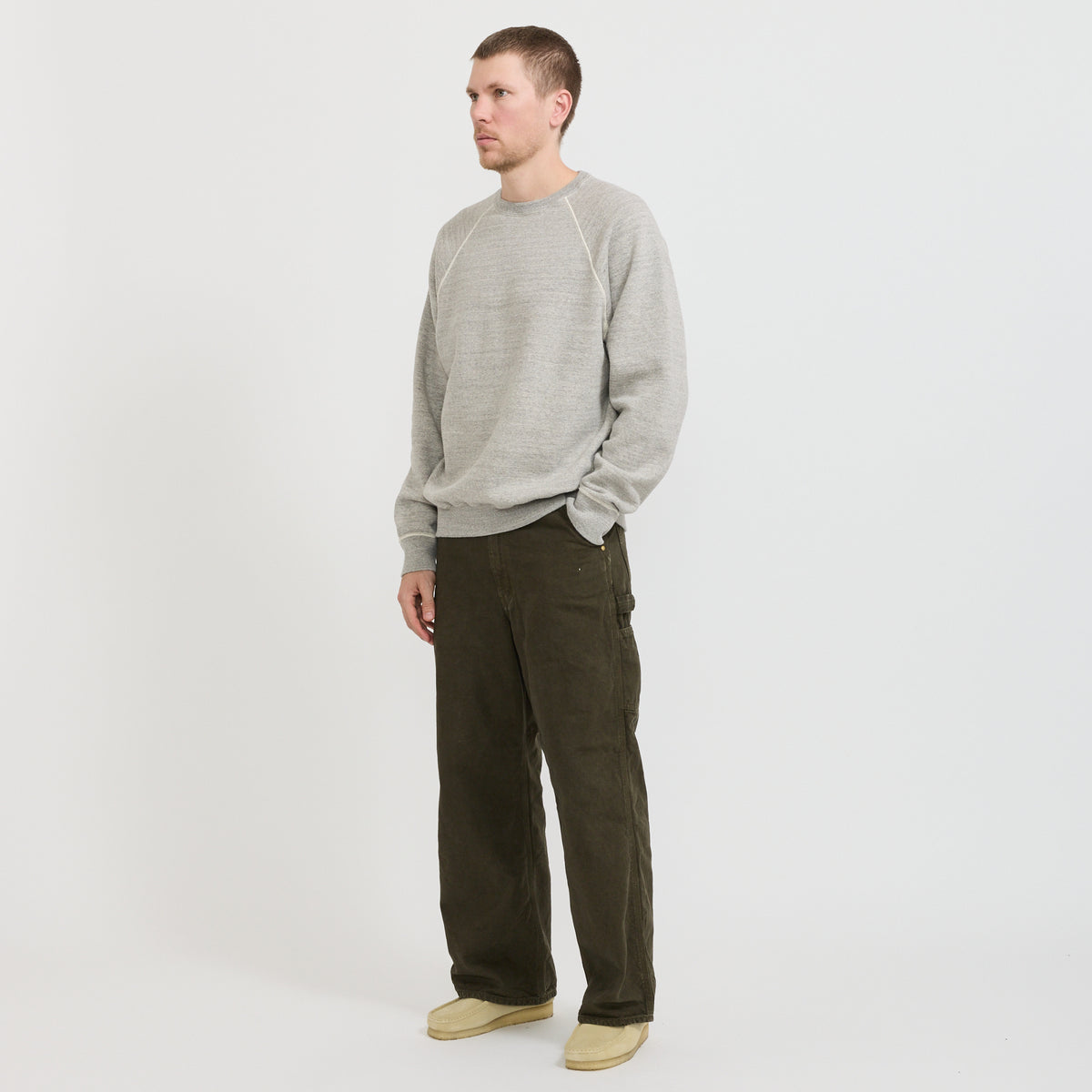 Orslow | Crew Neck Sweat Shirt Heather Gray | Maplestore