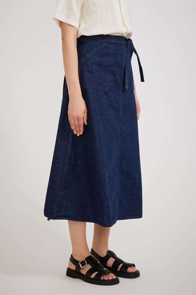 Orslow Denim Wrap Long Skirt One Wash | Maplestore