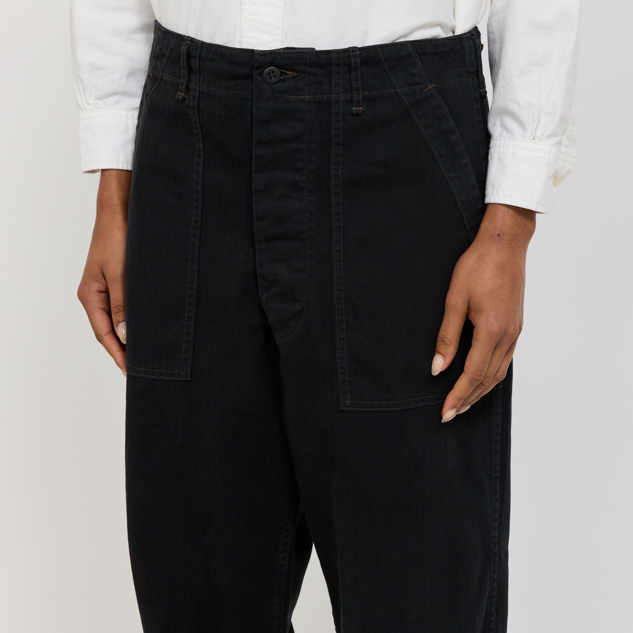 Orslow | Herringbone Twill Summer Fatigue Pants Black Womens | Maplestore