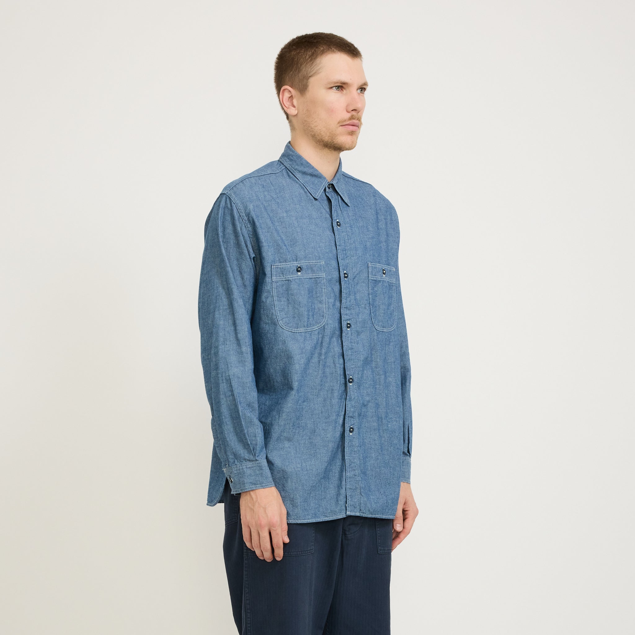 Orslow | Relax Fit Chambray Work Shirt | Maplestore