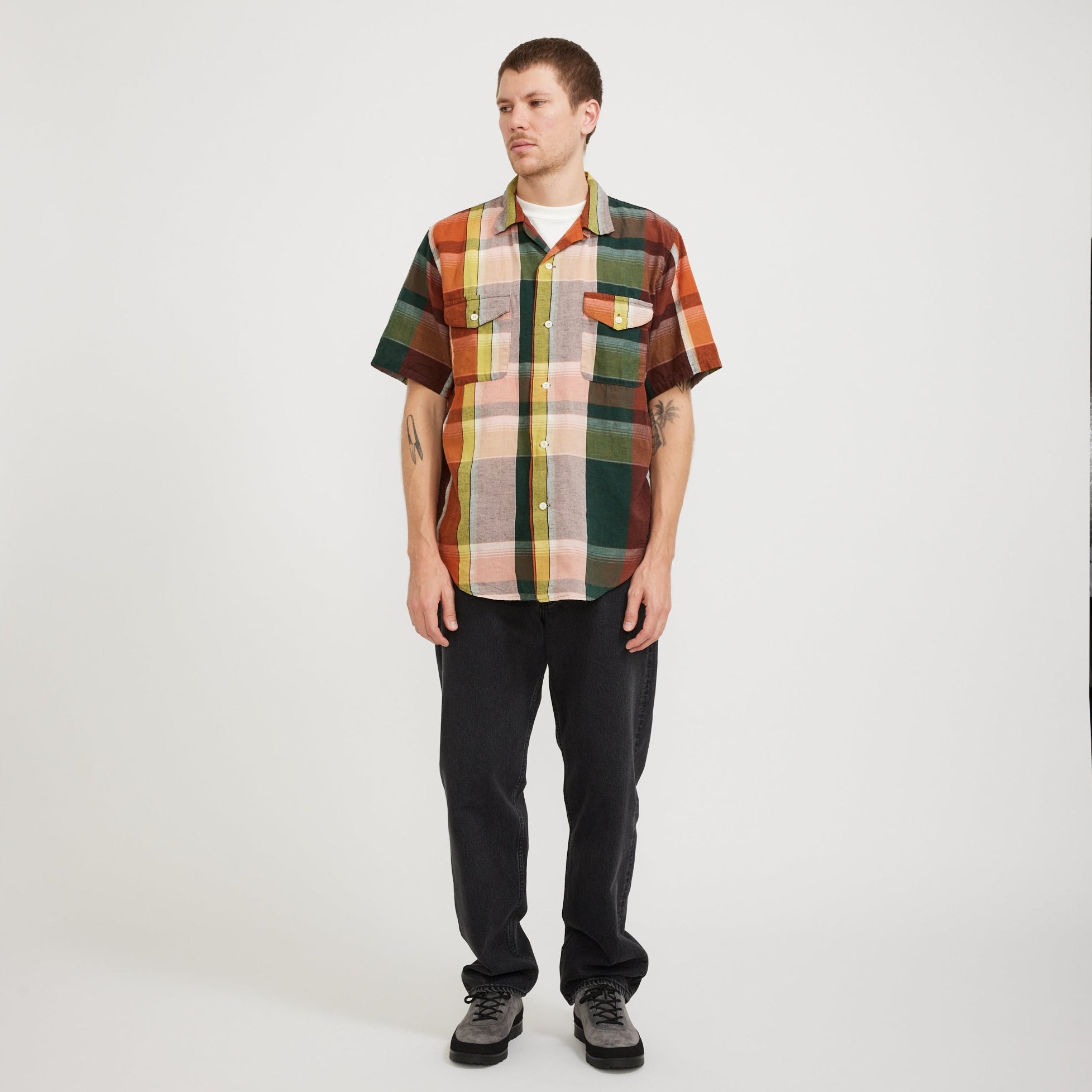 Orslow | Short Sleeve Work Shirt Check Multi | Maplestore