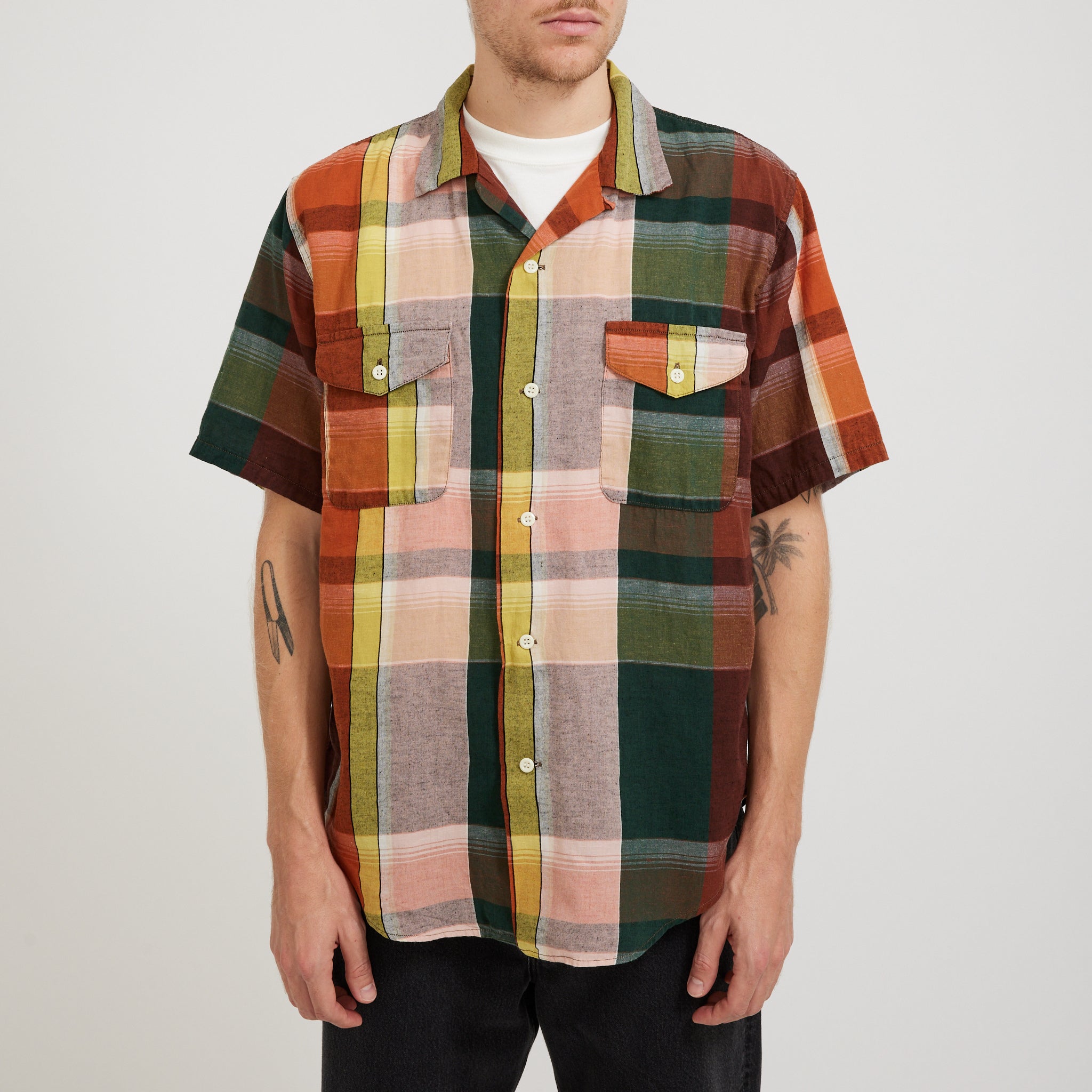 Orslow | Short Sleeve Work Shirt Check Multi | Maplestore