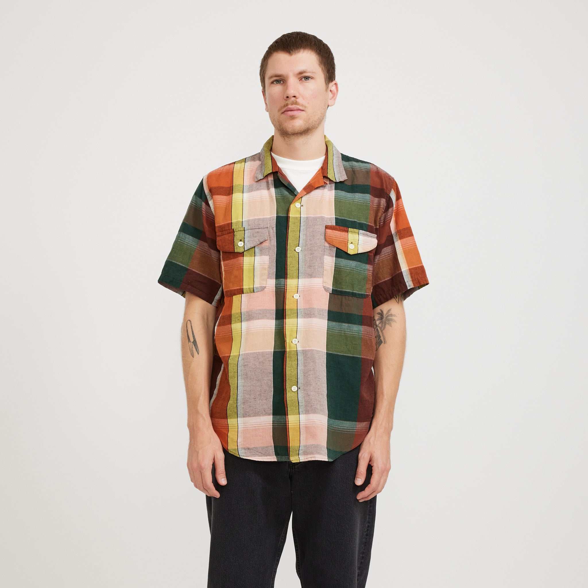 Orslow | Short Sleeve Work Shirt Check Multi | Maplestore