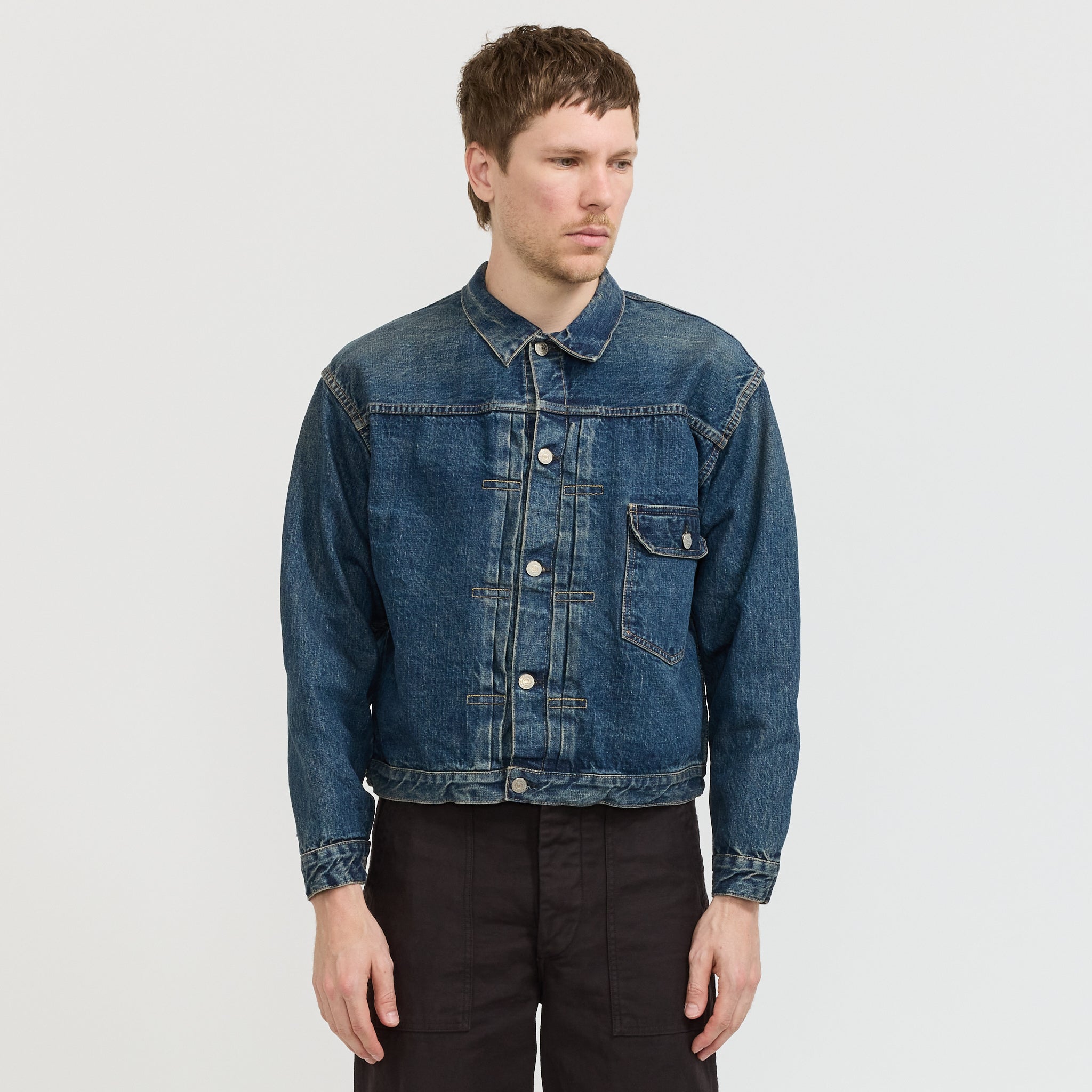 Type 1 40's Pleated Front Jacket Used Wash